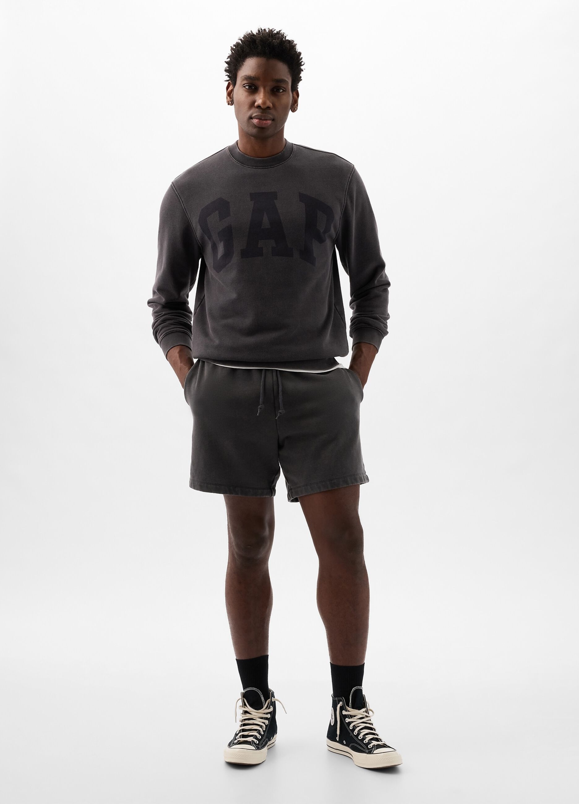 Bermuda jogger in felpa con coulisse