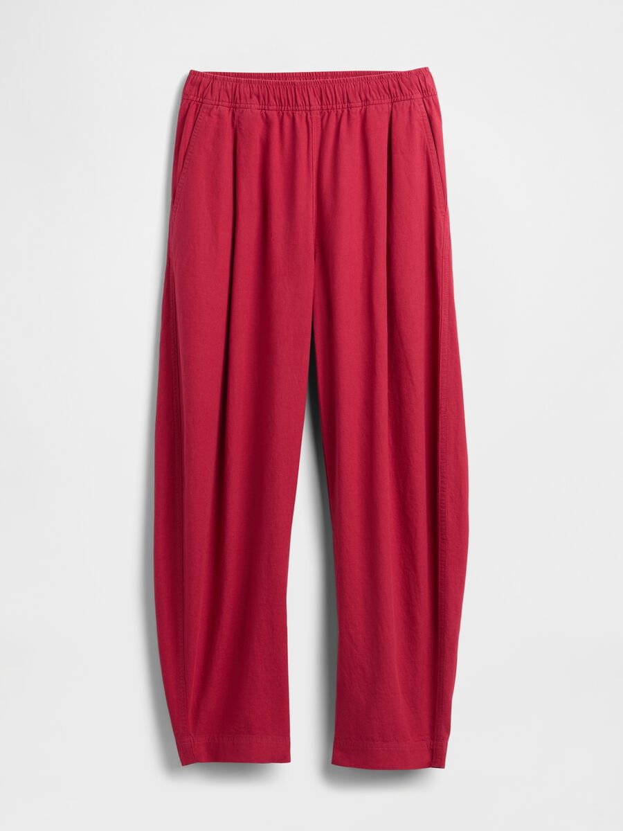 Pantaloni palazzo in misto lino Donna_4