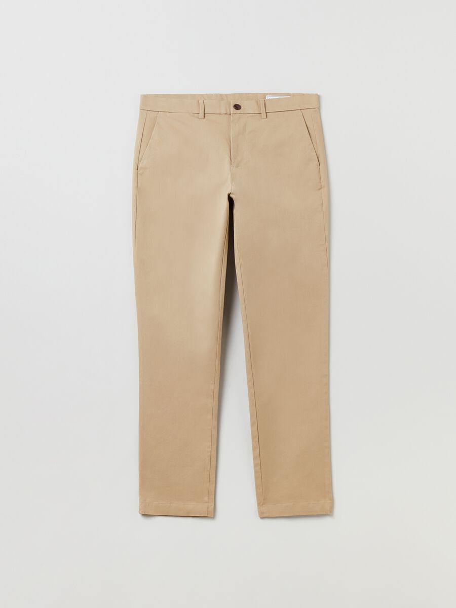 Stretch cotton slim fit trousers Man_2