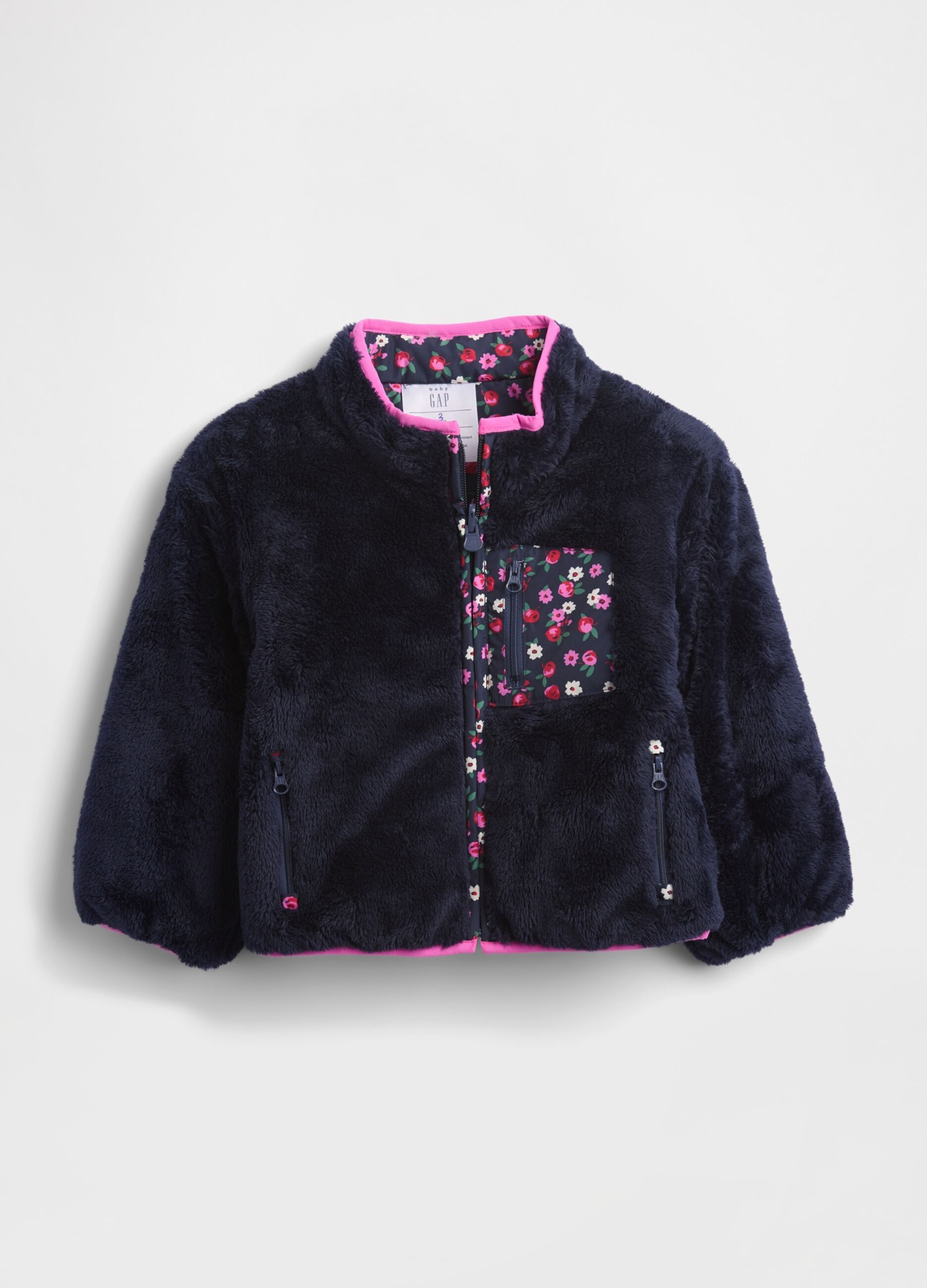 Giacca blu fiori per bambina