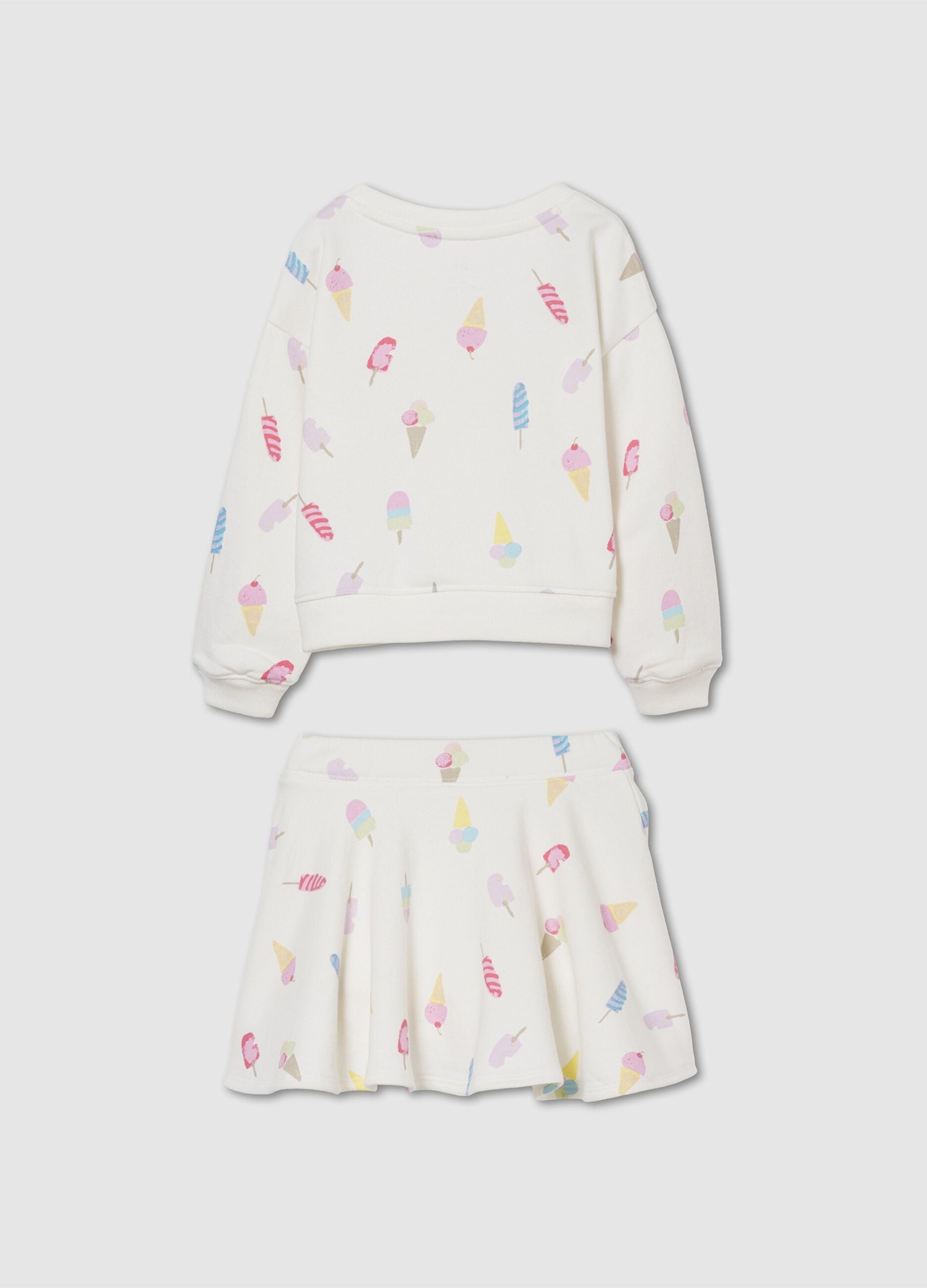 Set felpa e gonna in misto cotone con logo GAP