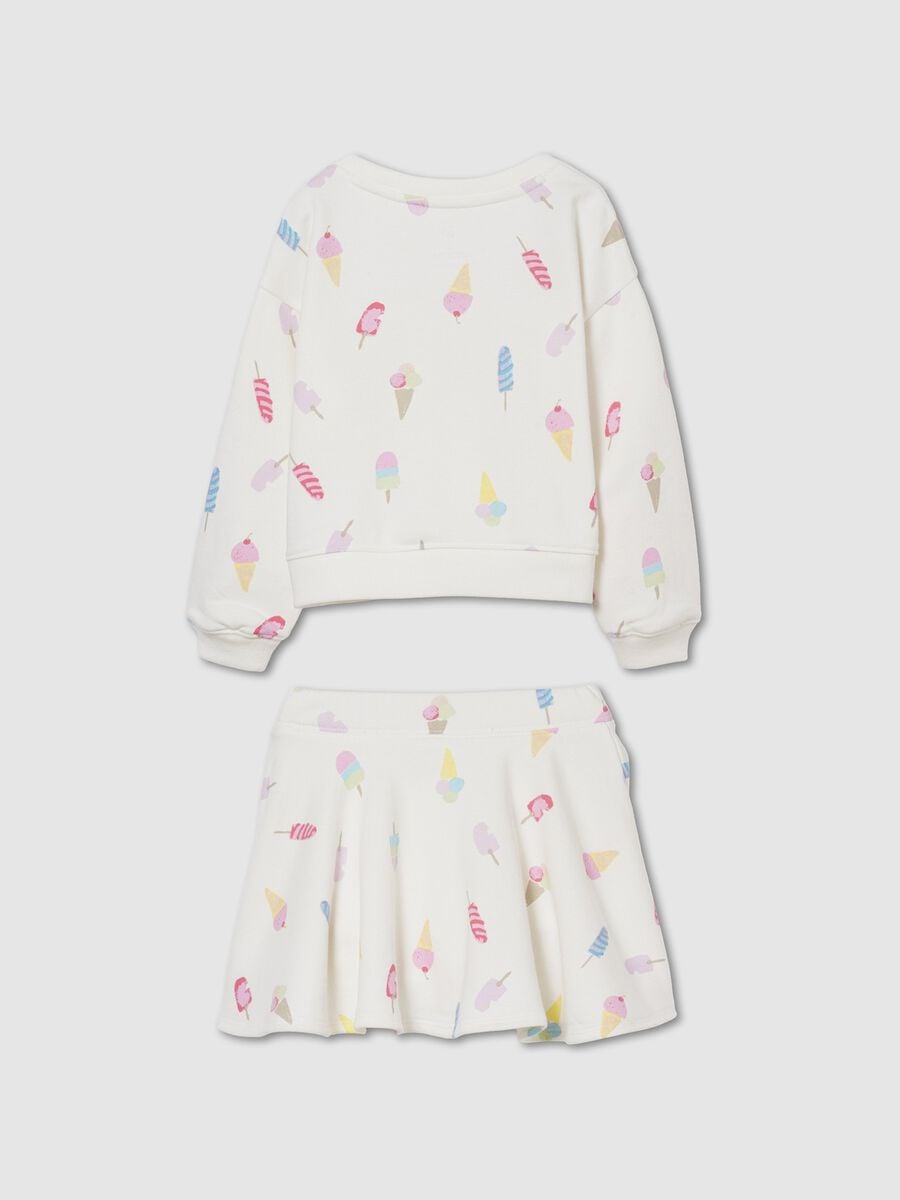 Set felpa e gonna in misto cotone con logo GAP Bimba_1