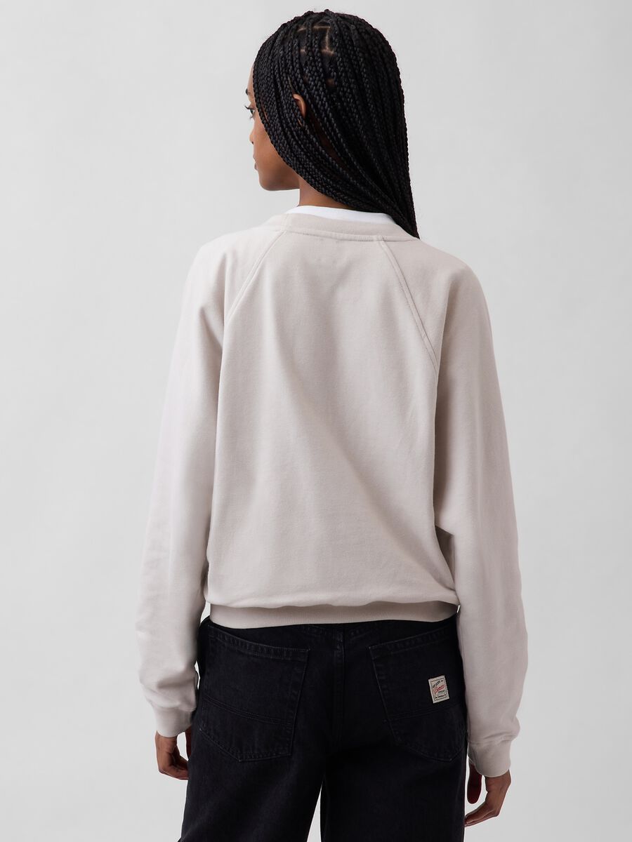 Felpa in misto cotone con girocollo Donna_1