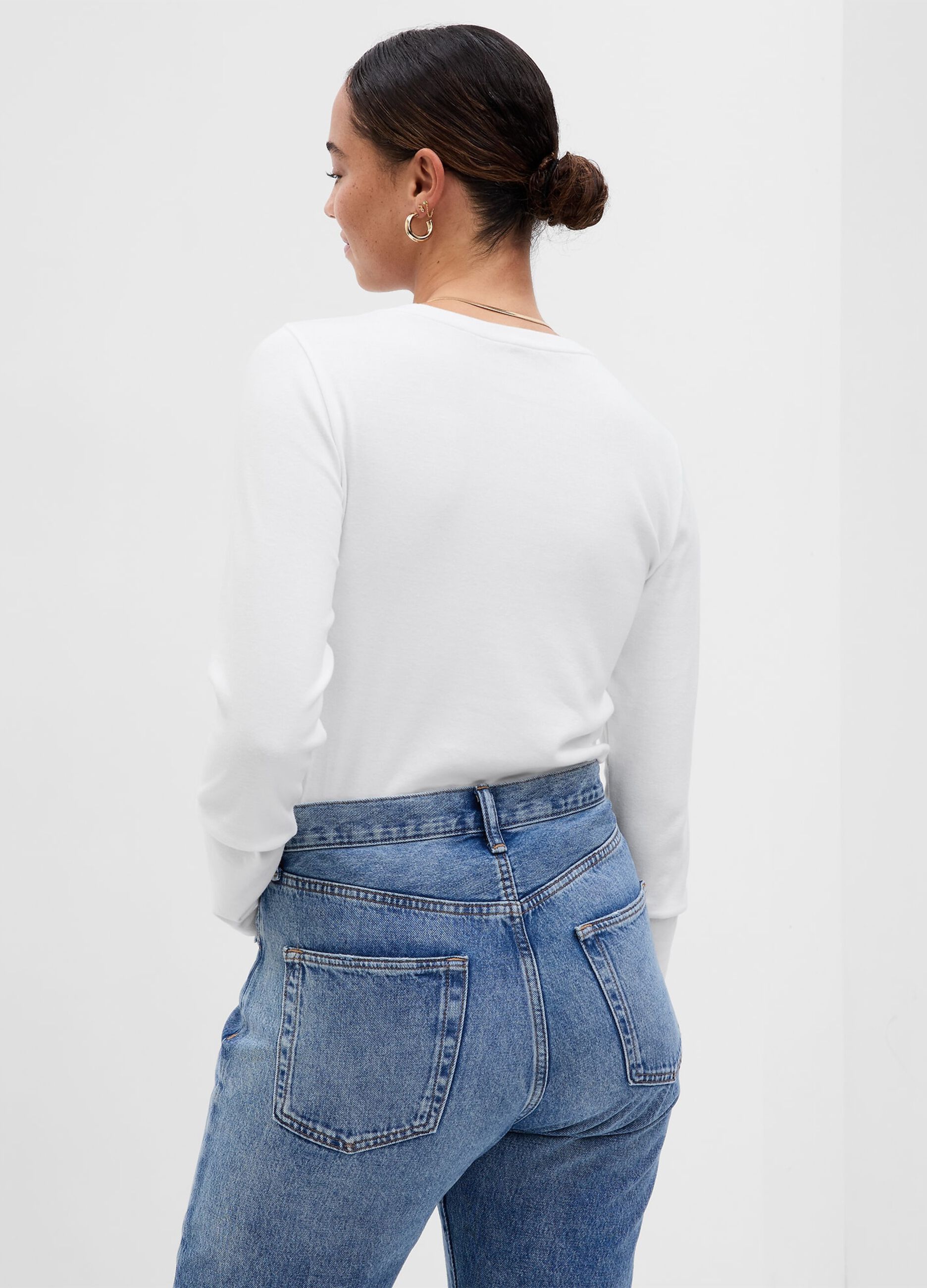 T-shirt a maniche lunghe in cotone e modal_4