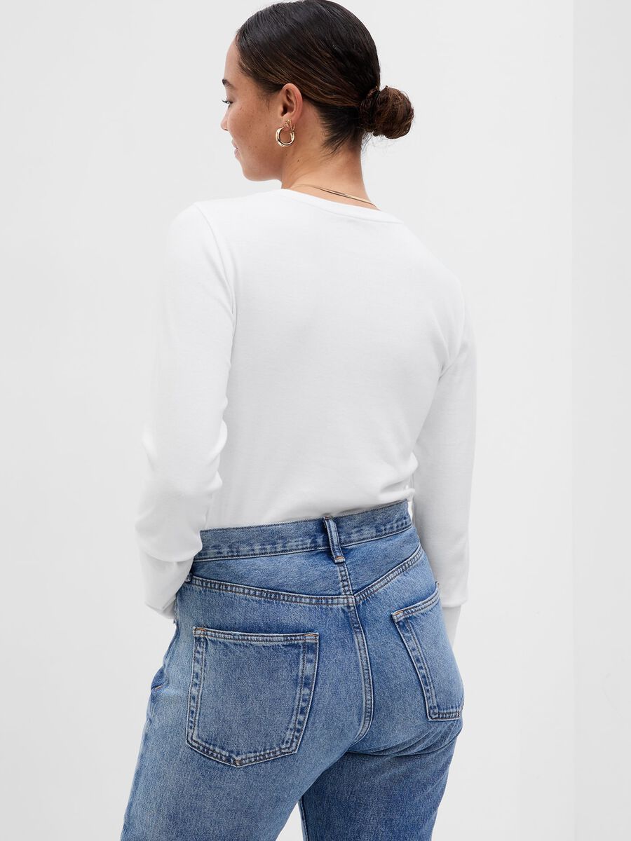 T-shirt a maniche lunghe in cotone e modal Donna_4