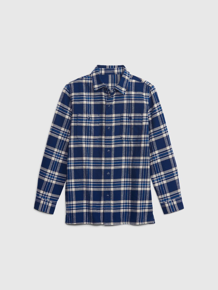 Check flannel shirt with pockets Boy_0