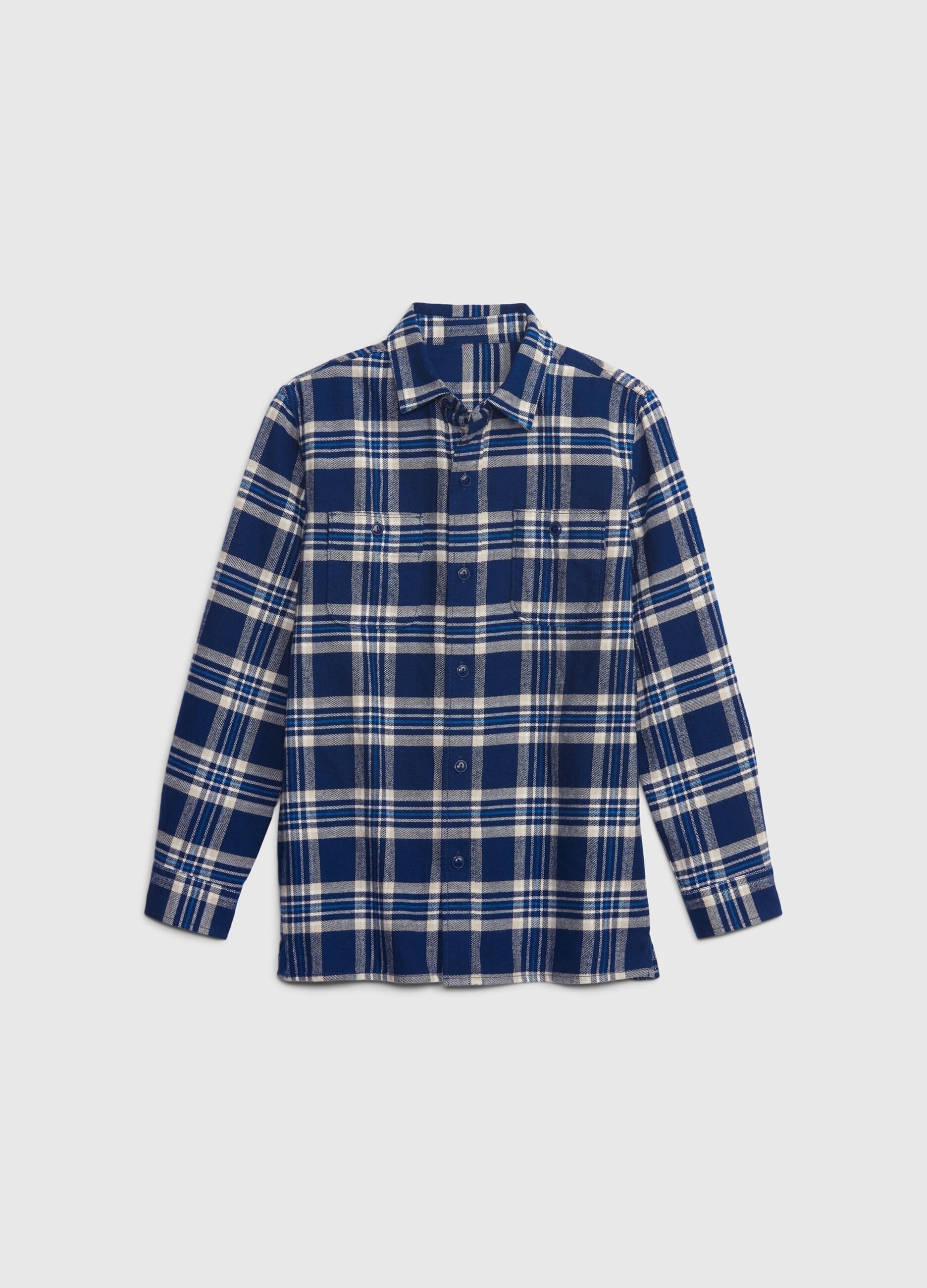 Check flannel shirt with pockets