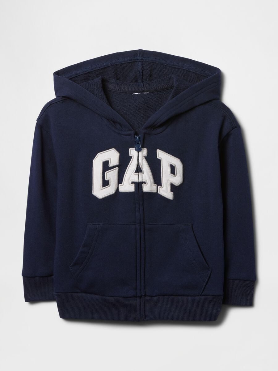 Felpa con cappuccio in misto cotone con logo GAP Bimbo_0