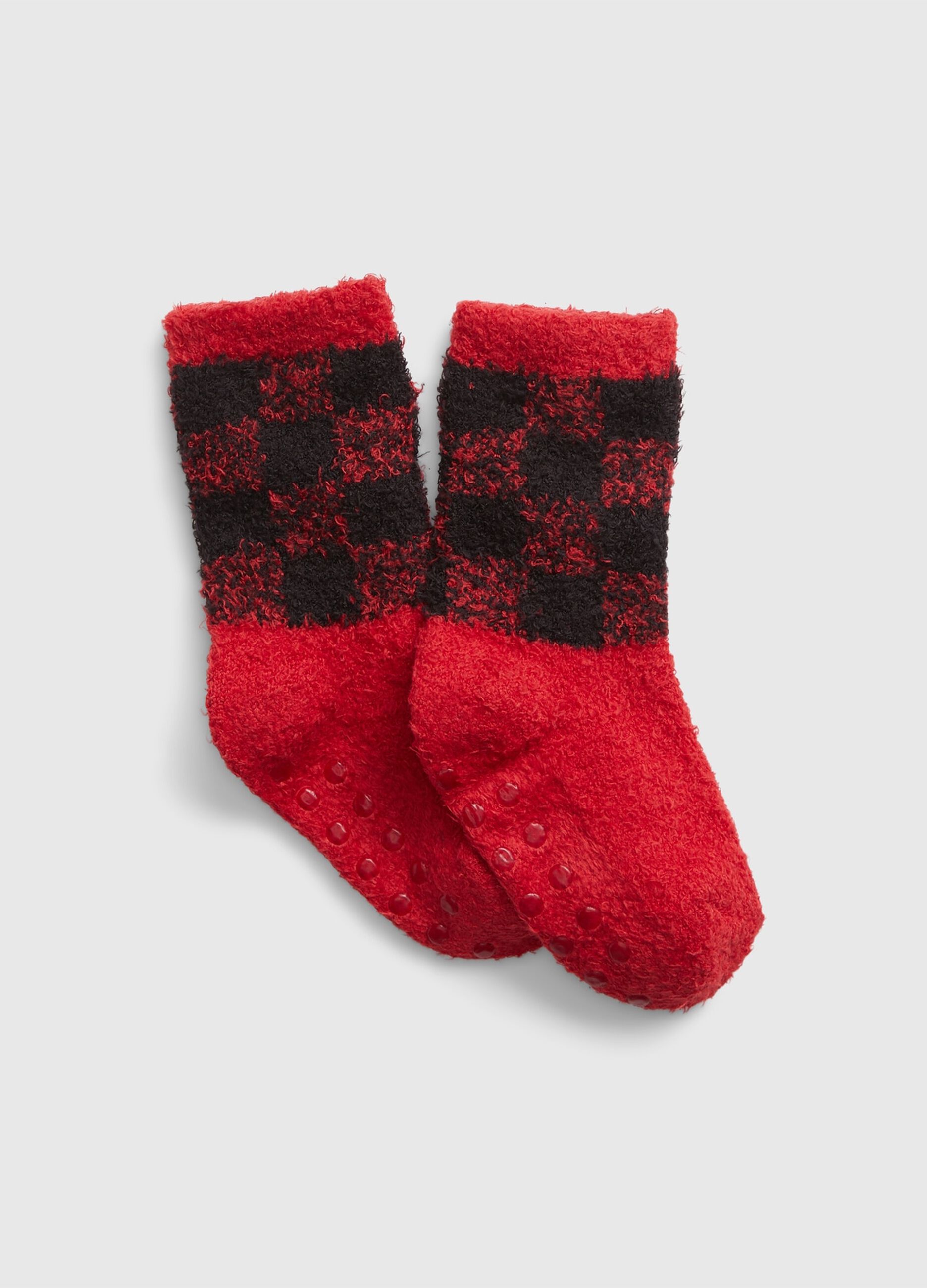 Slipper socks with check design