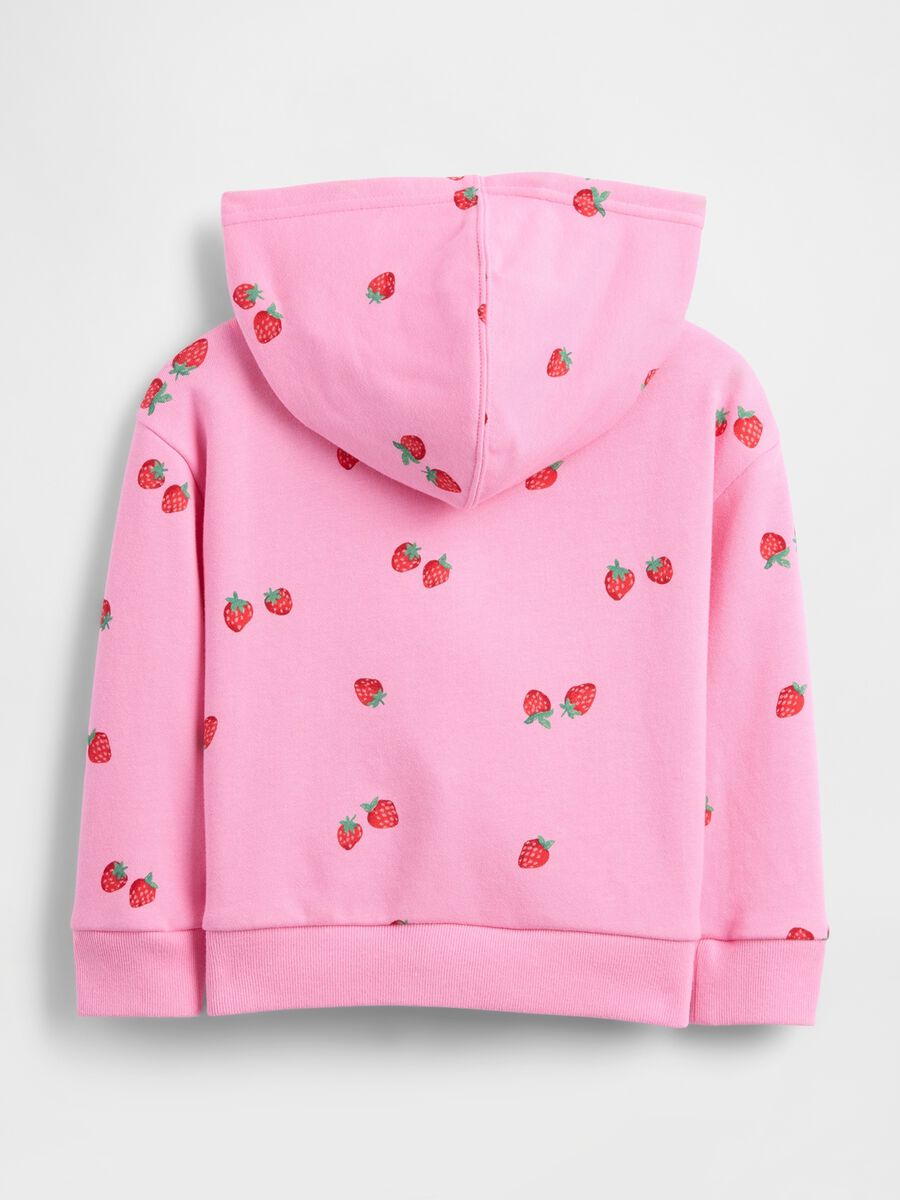Felpa con logo GAP, cappuccio e full zip in misto cotone Bimba_1