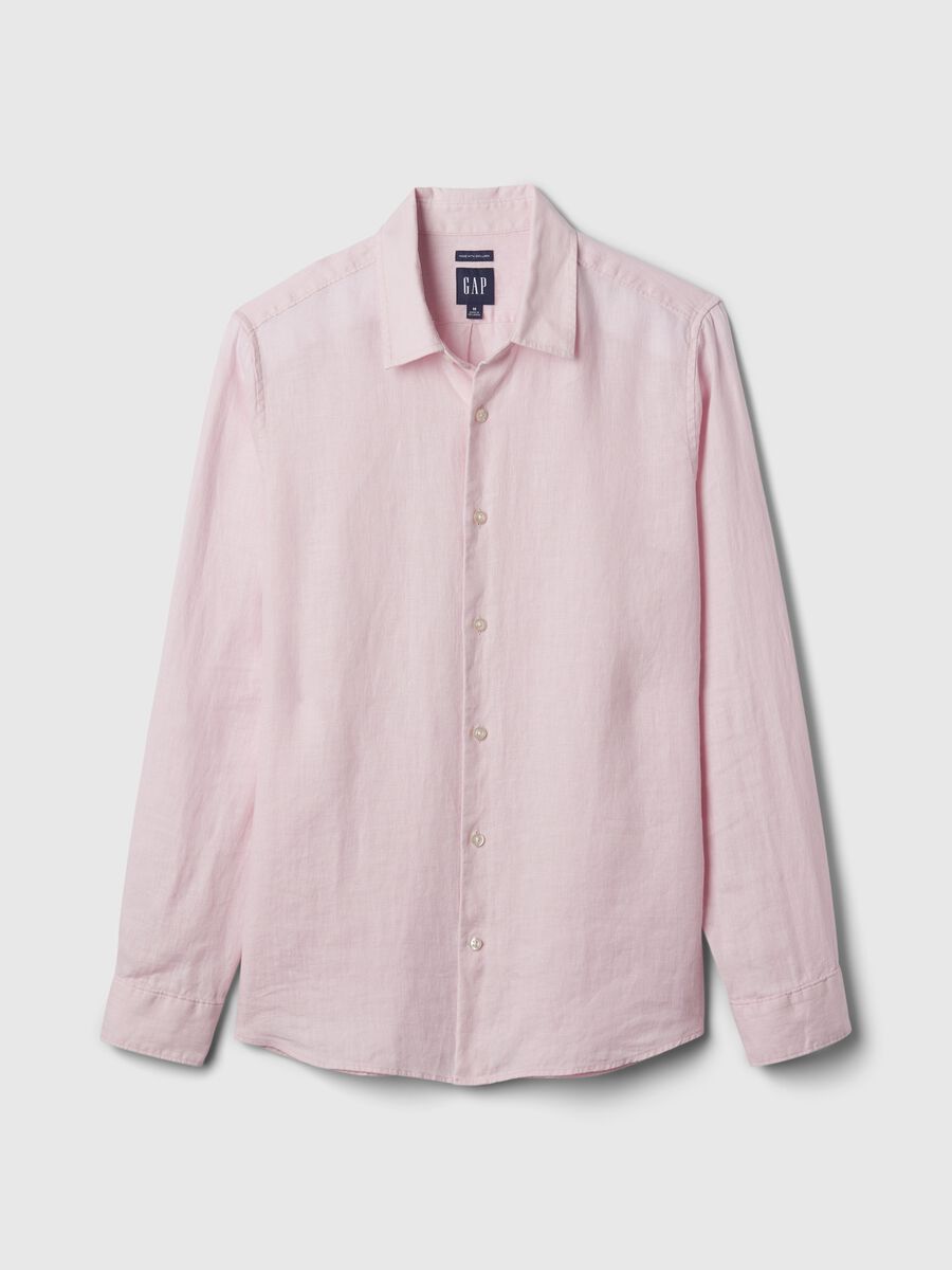 Camicia regular fit in lino Uomo_3