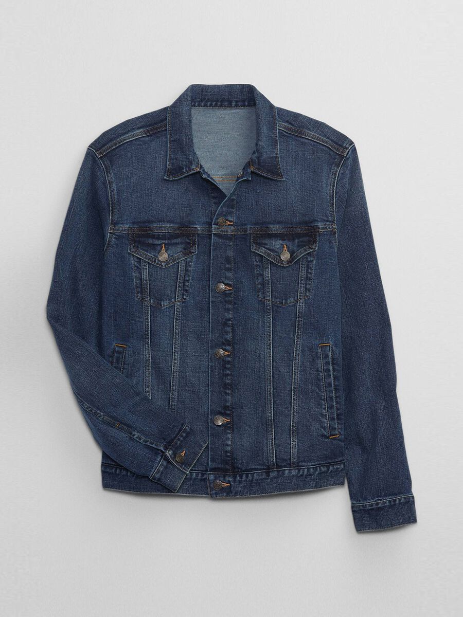 Short denim jacket with pockets Man_2