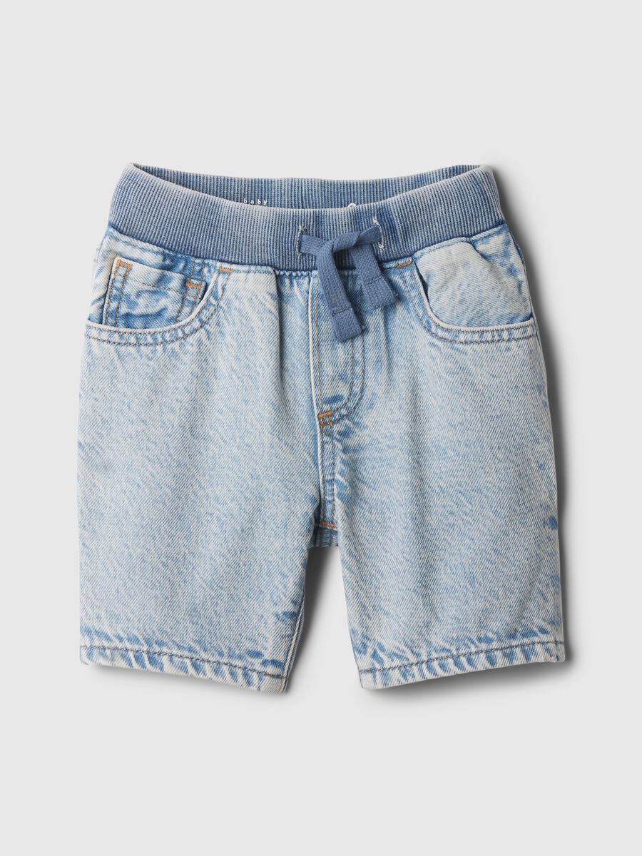 Denim Bermuda shorts with drawstring Newborn Boy_0