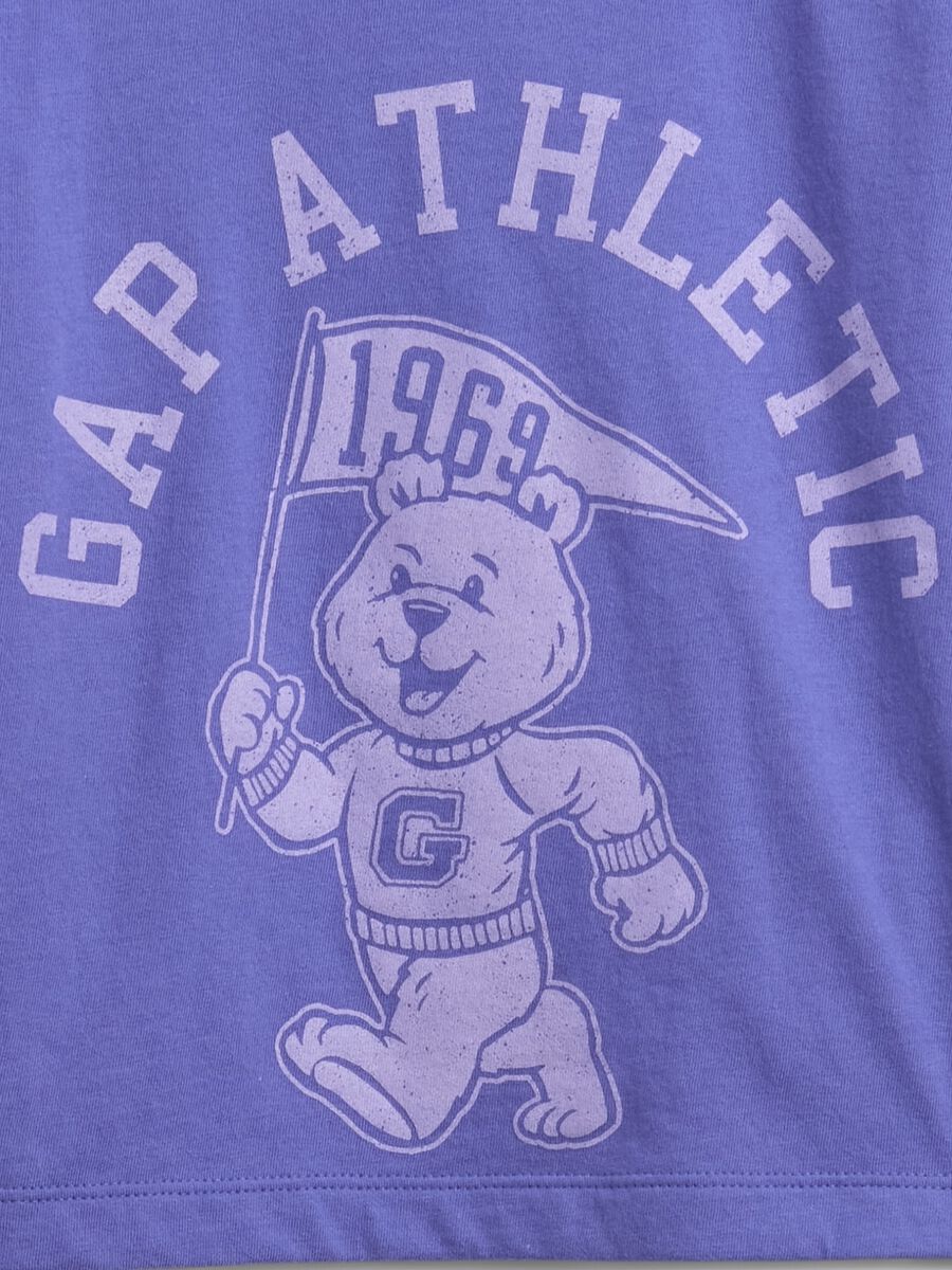 Maglietta viola a maniche lunghe in cotone Bambina_3