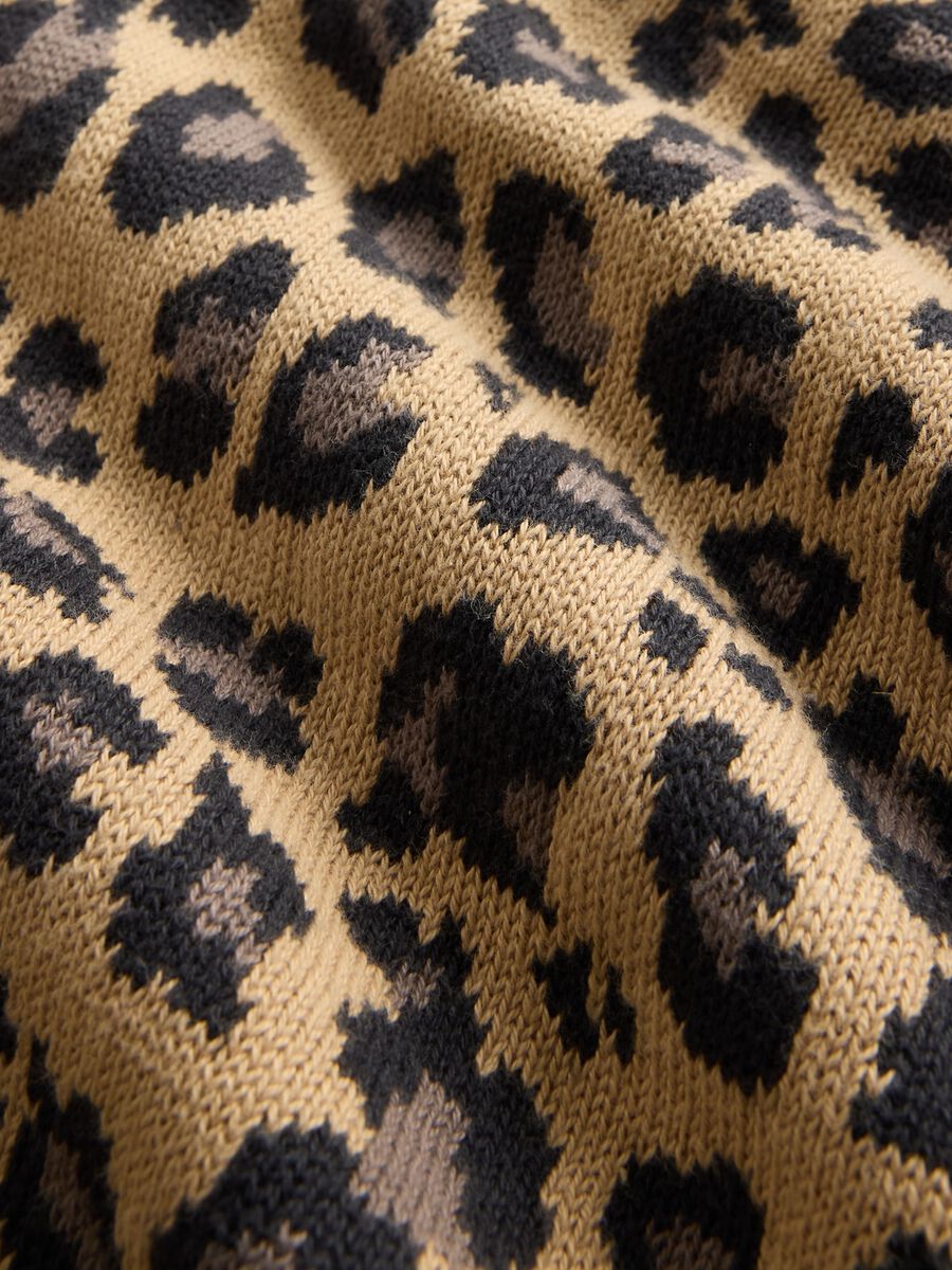 Maglione beige a stampa leopardata Bambina_4