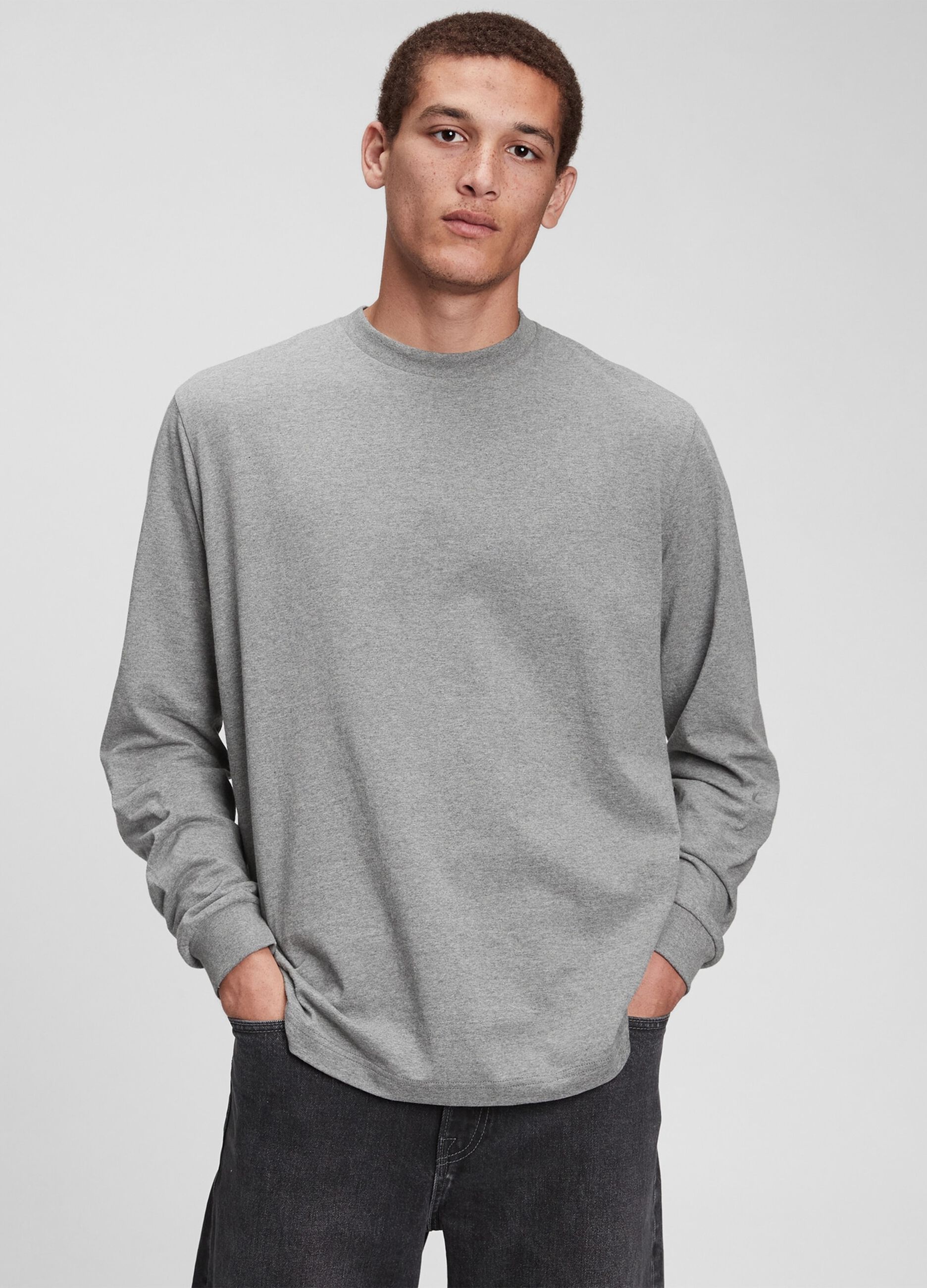 Long-sleeved T-shirt in cotton mélange.