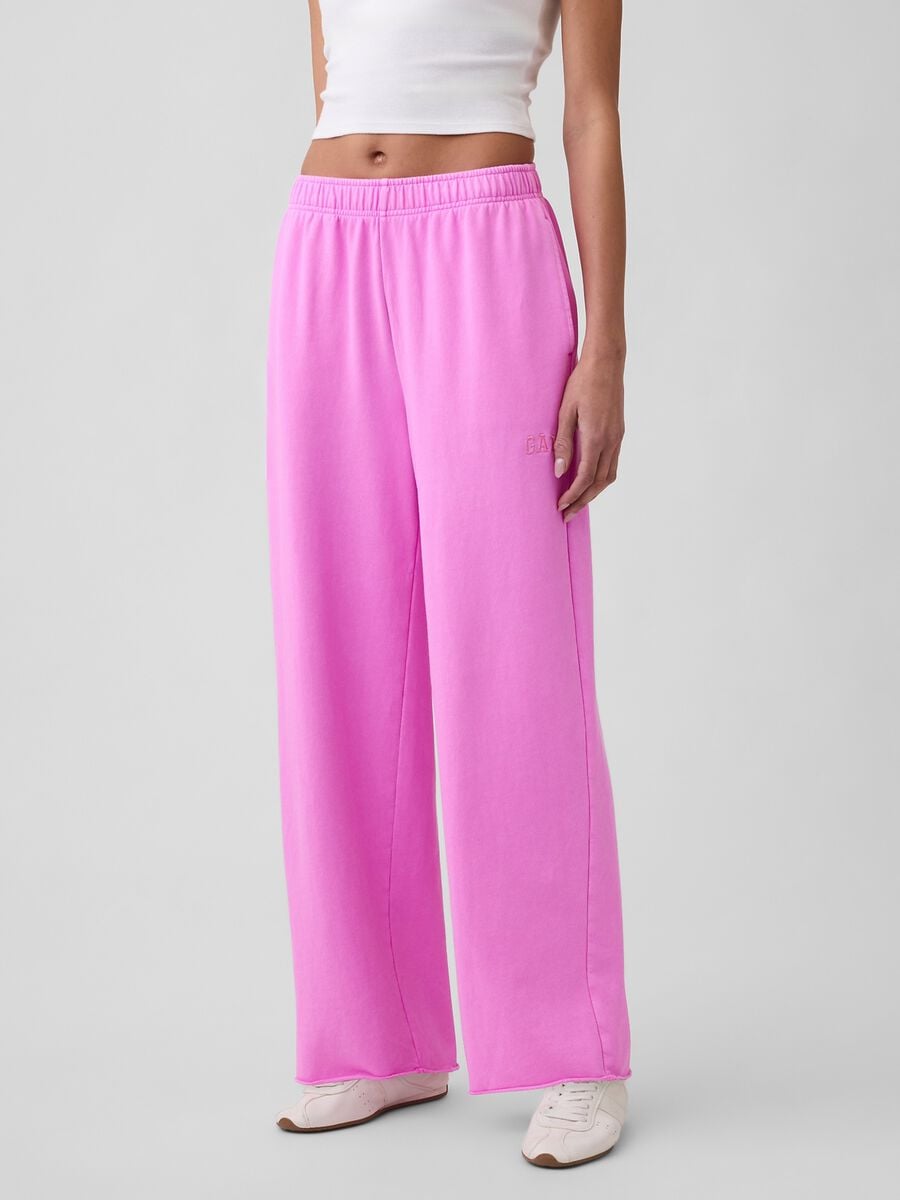 Pantaloni a palazzo in misto cotone Donna_1