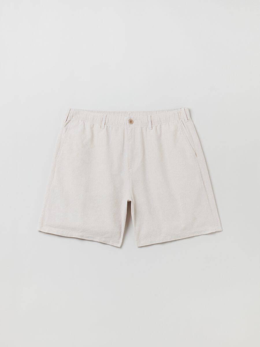 Linen and cotton Bermuda shorts Man_1
