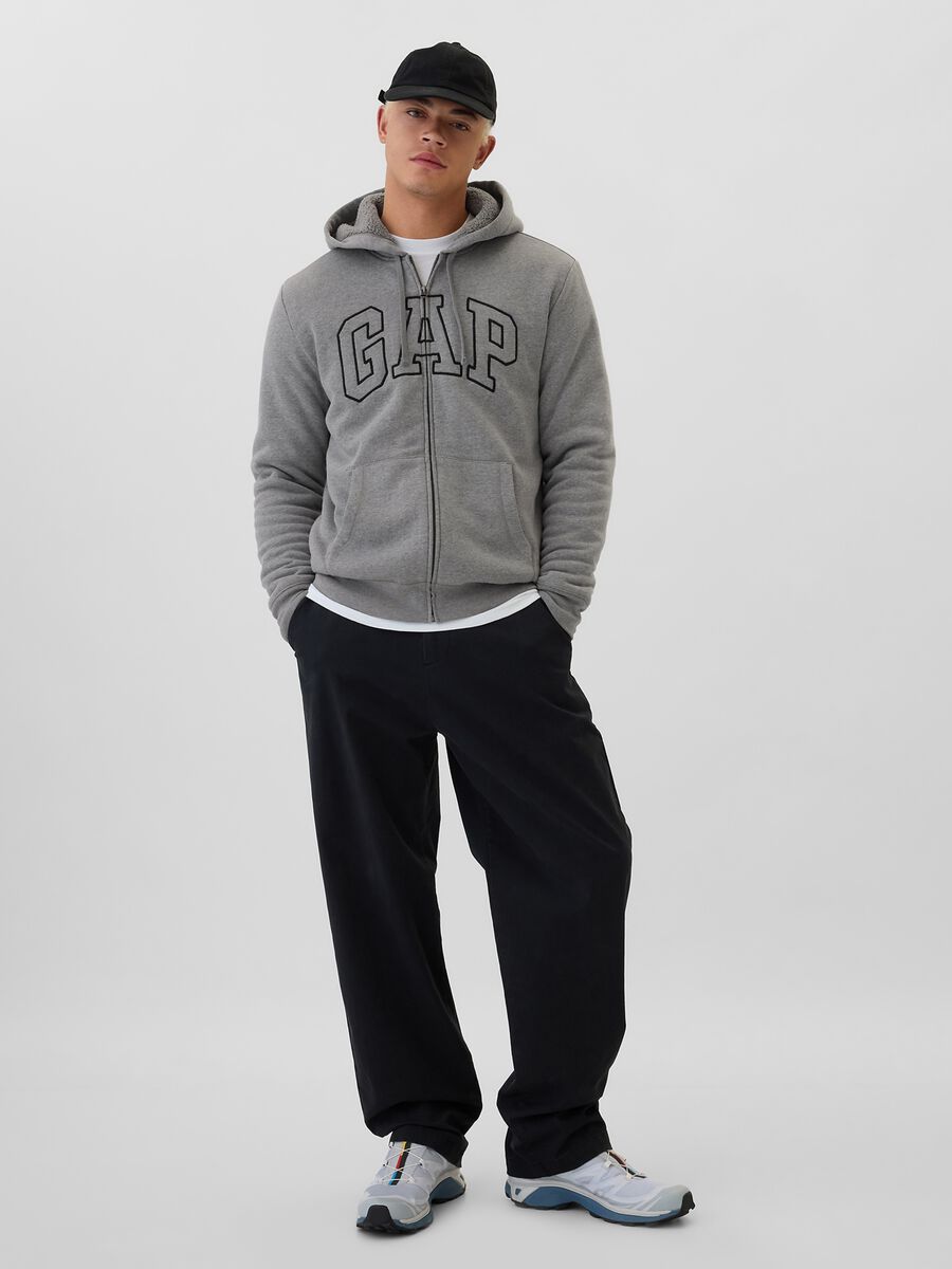Felpa con cappuccio ricamo logo Uomo_1