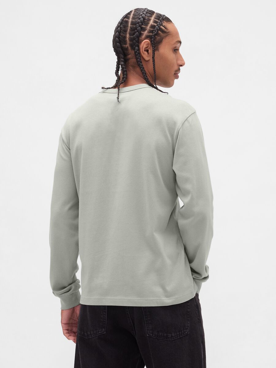 T-shirt a maniche lunghe in cotone Uomo_1