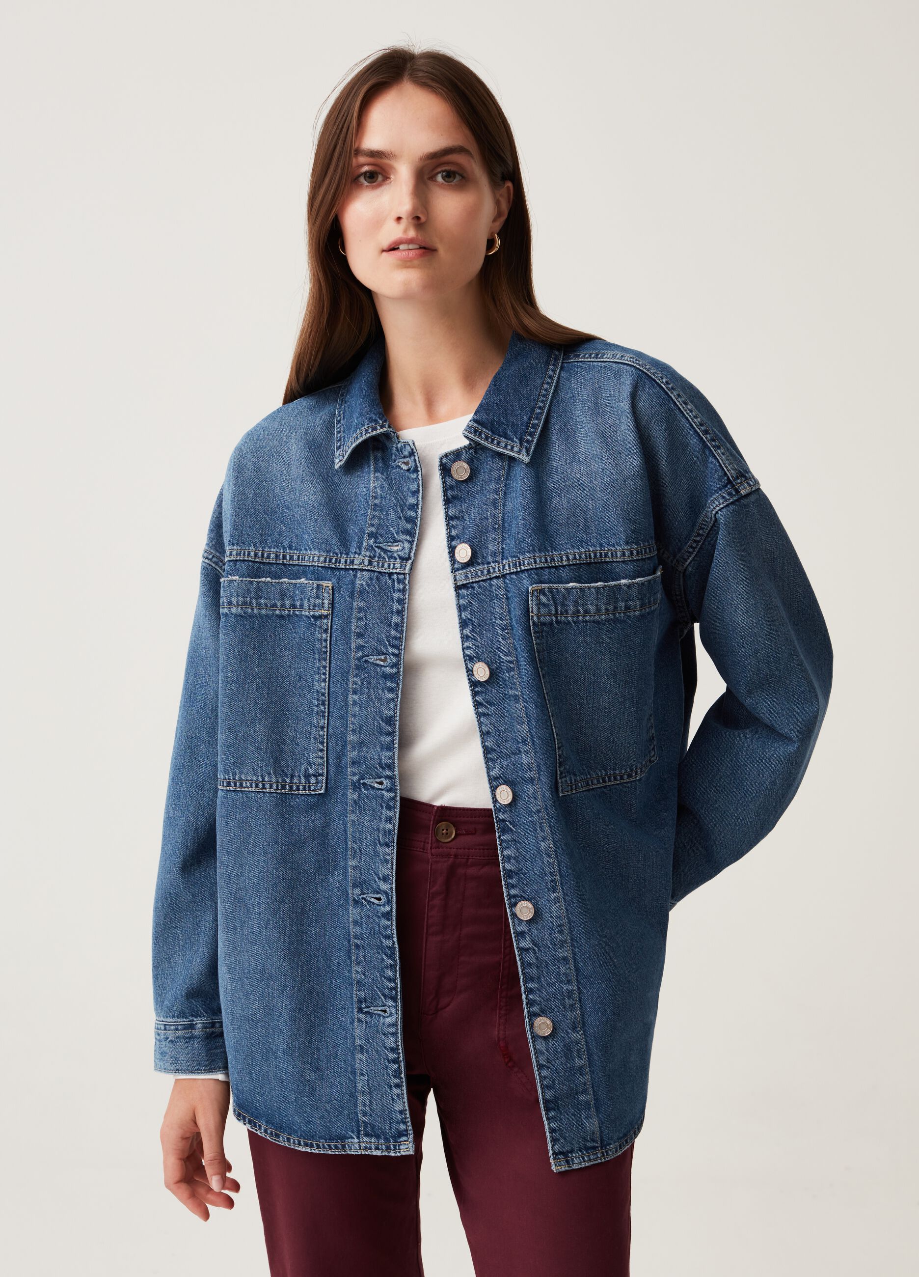 Denim shacket