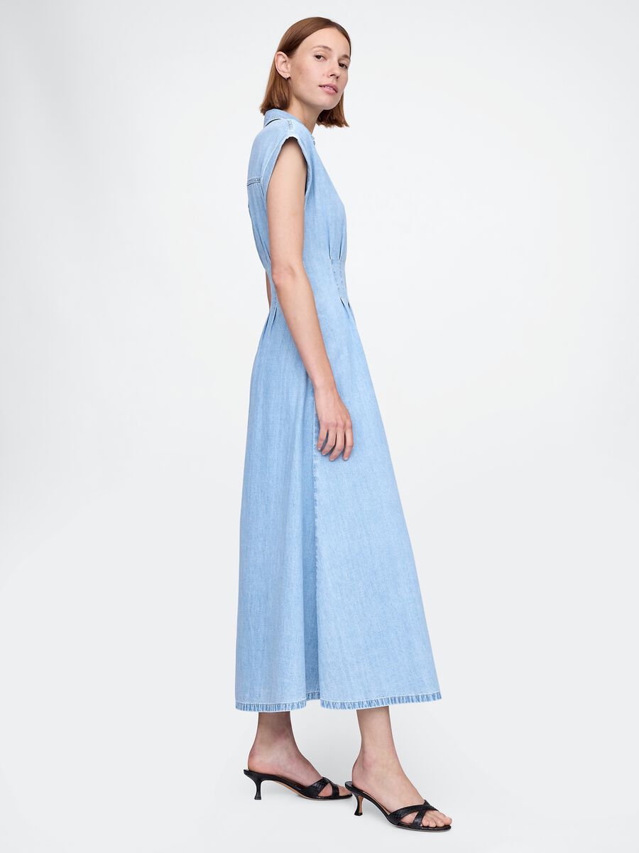 Vestito lungo denim in cotone Donna_1