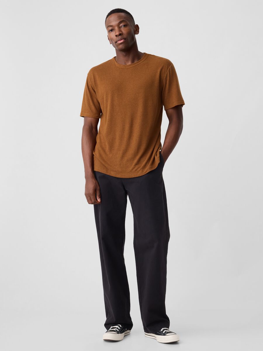 T-shirt in misto lino Uomo_1