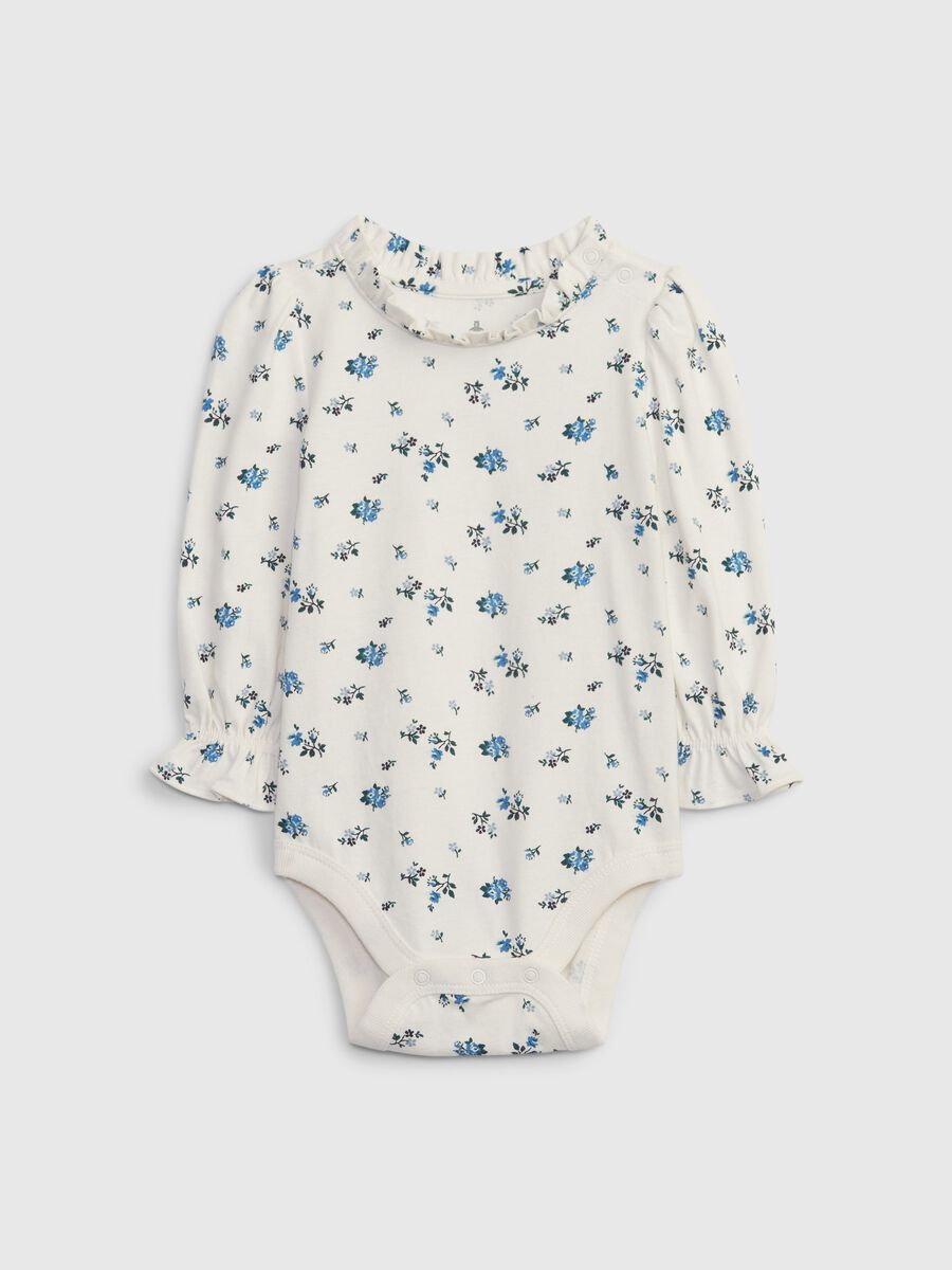 Organic cotton bodysuit with frills Baby Girl_0