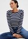 Striped T-shirt with boat neck_0