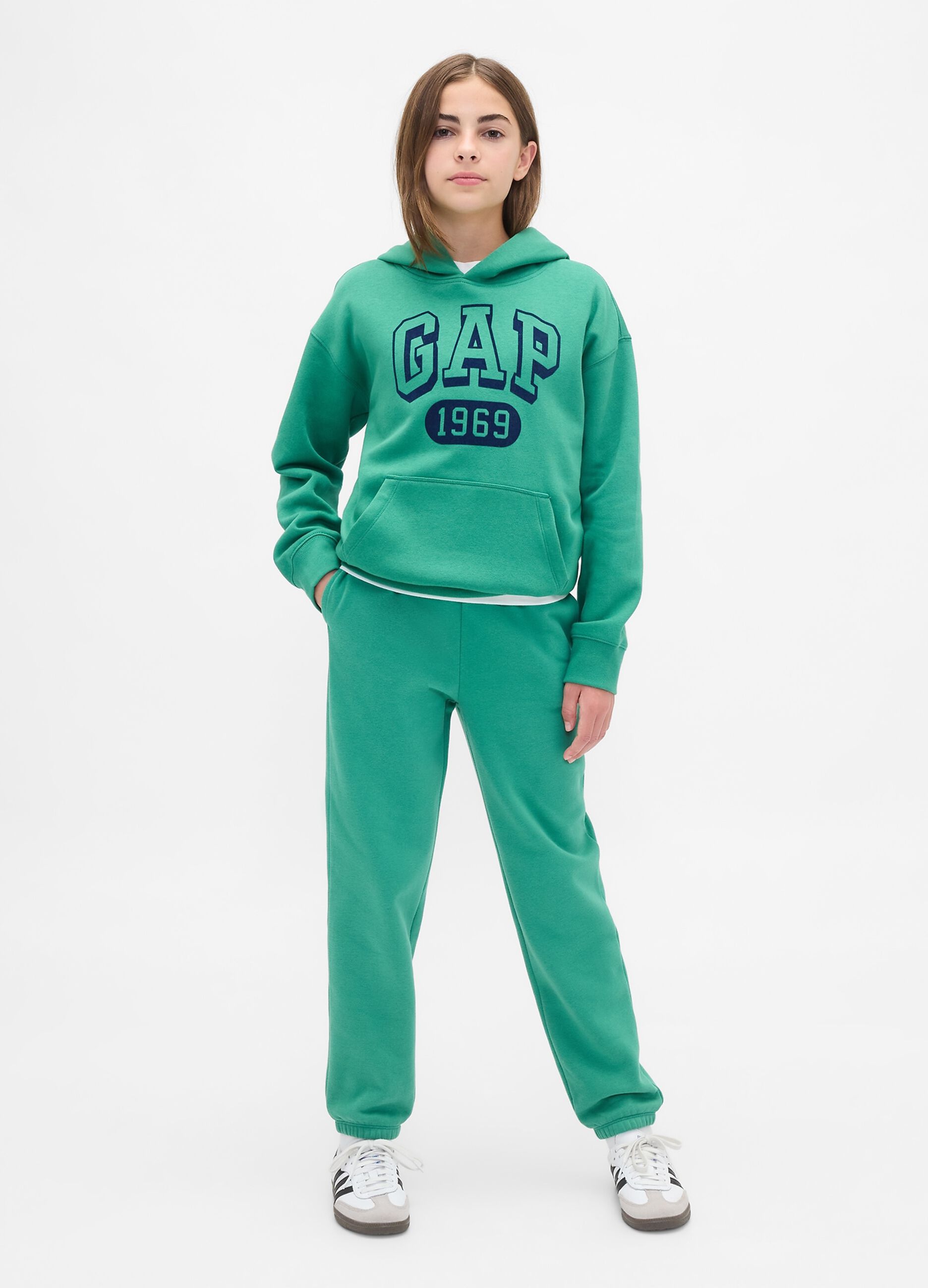 Pantaloni verdi in misto cotone_3
