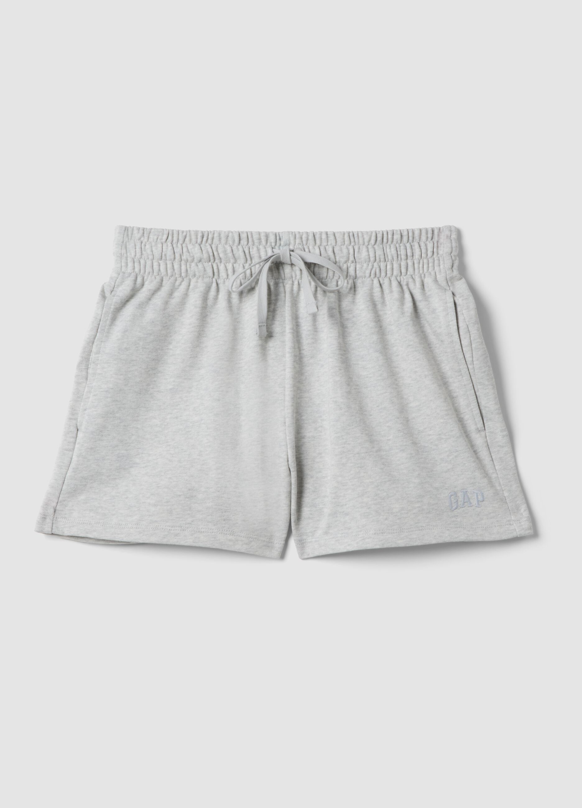 Cotton-blend shorts with drawstring