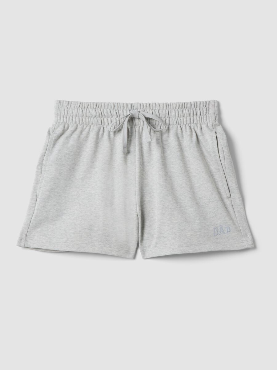 Cotton-blend shorts with drawstring Woman_0
