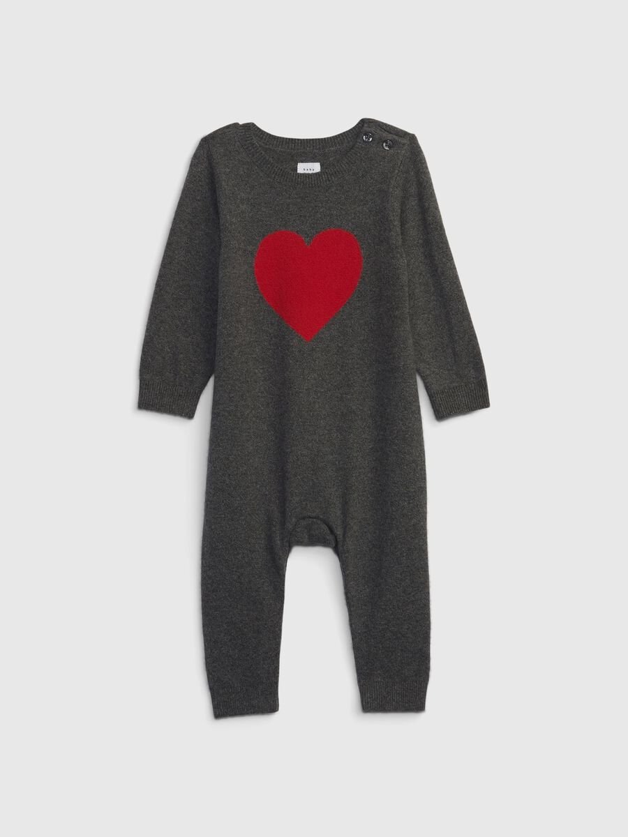 Jersey onesie with heart jacquard design Newborn Boy_0