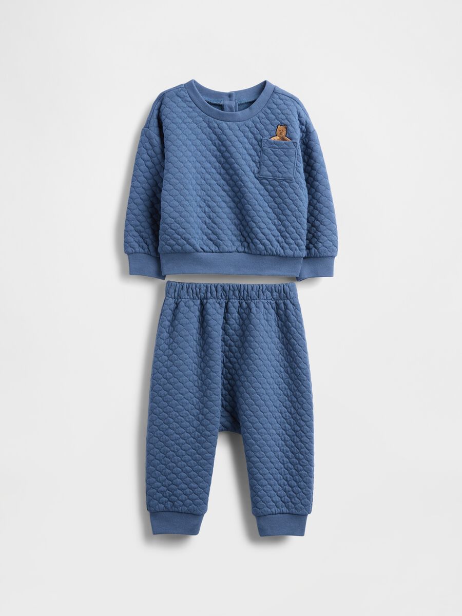 Blue neoprene tracksuit set Newborn Boy_0
