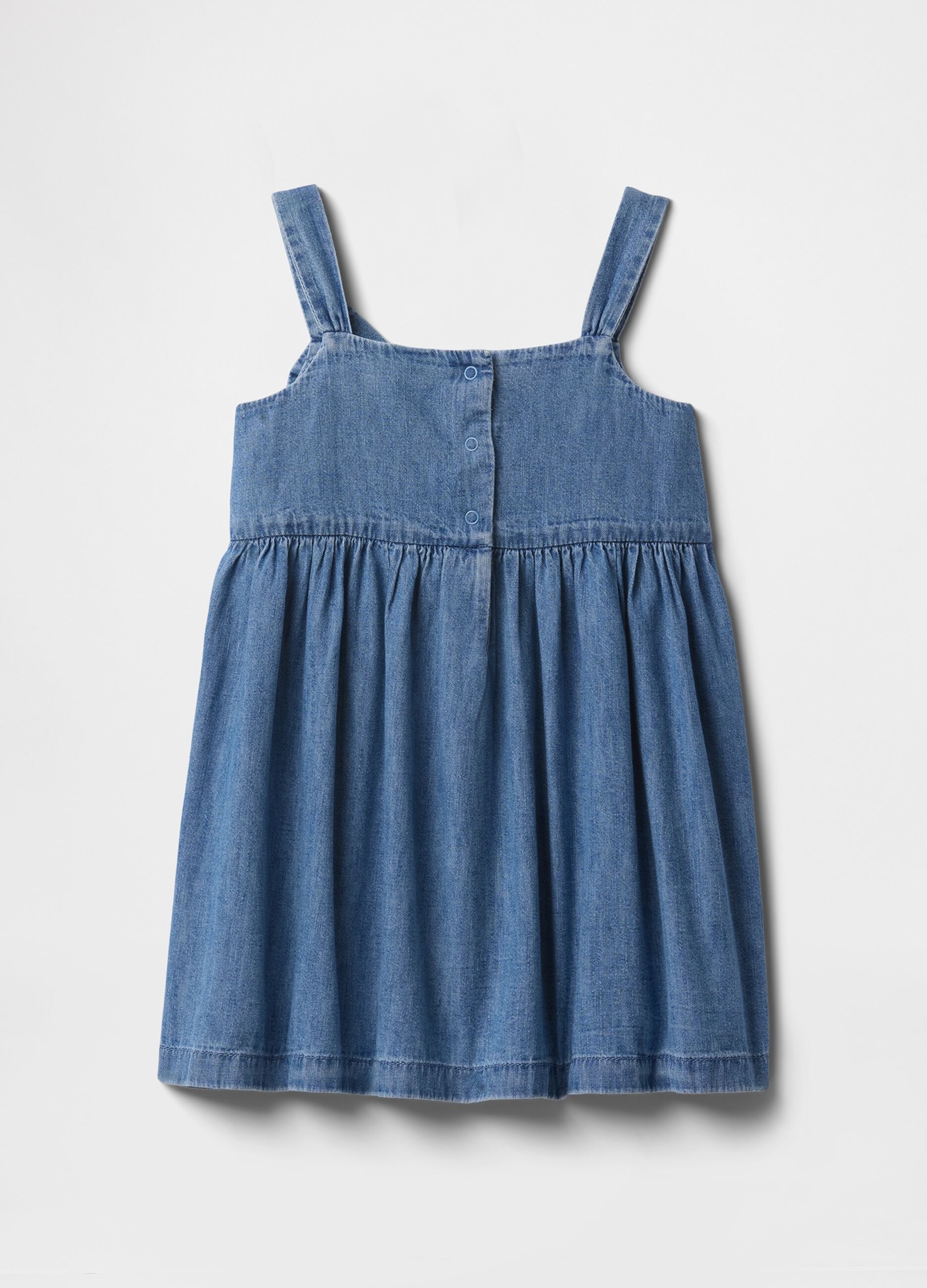 Vestito in denim con dettaglio fiocco_2