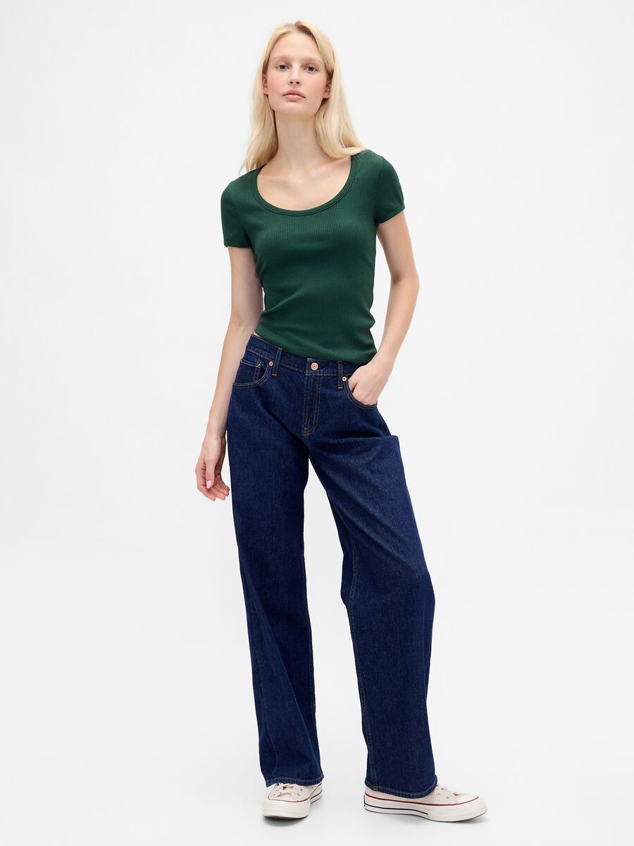 Short-sleeved green t-shirt Woman_0