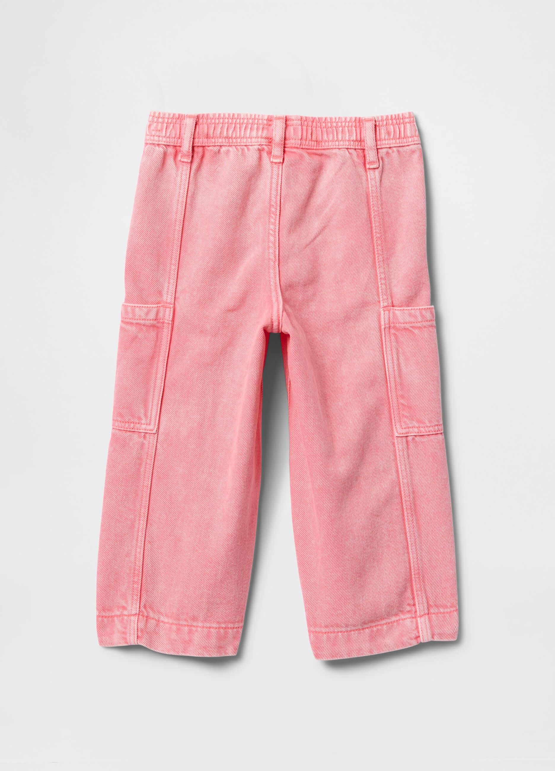 Pantaloni larghi rosa in cotone e Lyocell_1