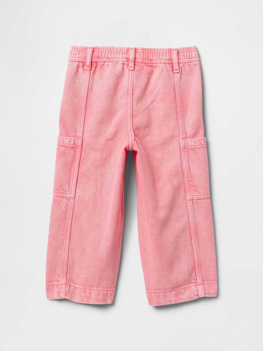 Pantaloni larghi rosa in cotone e Lyocell Bimba_1