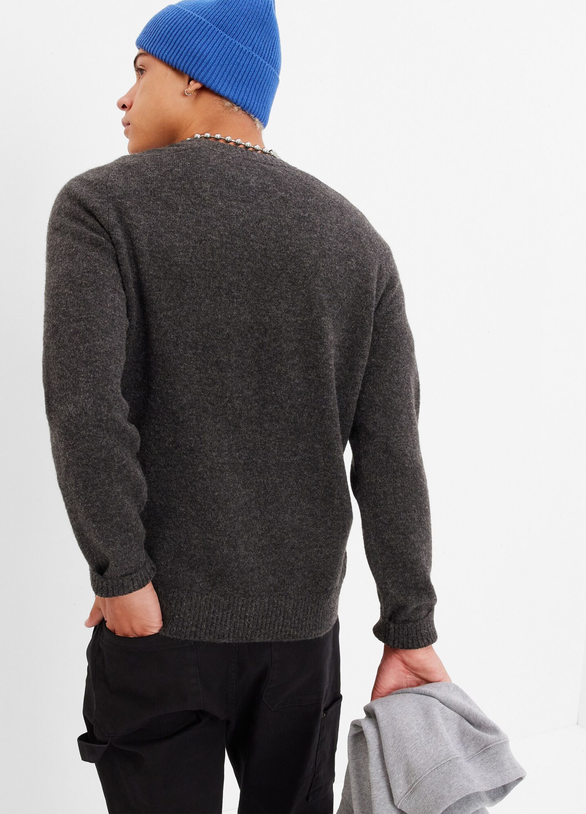 Mélange pullover with round neck_1