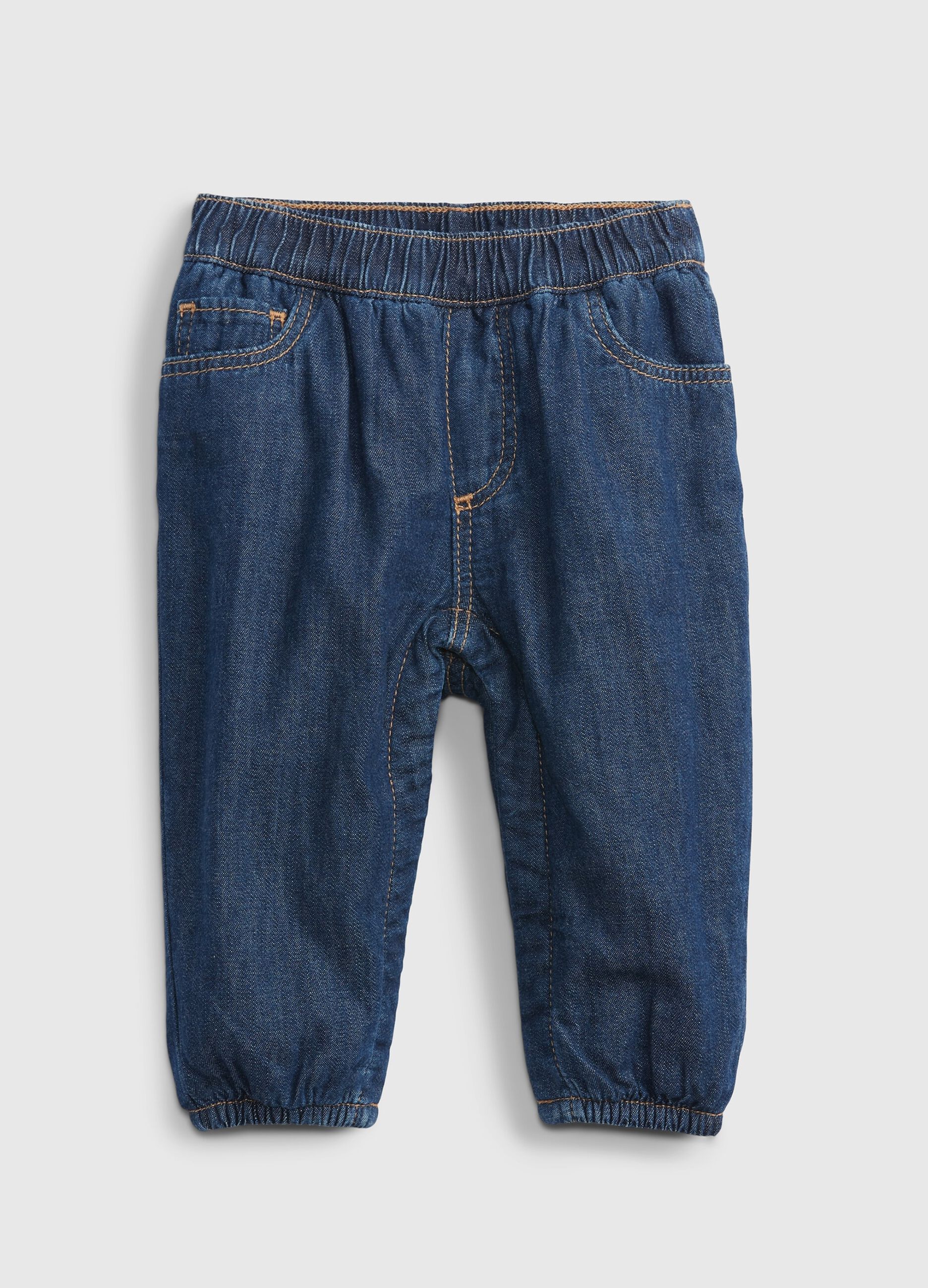Denim joggers with five pockets