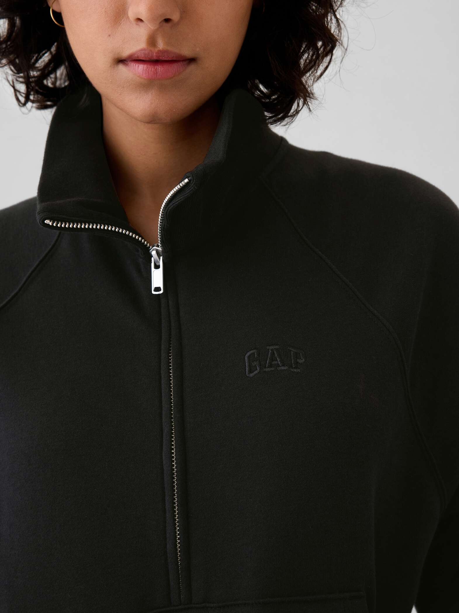 Felpa half-zip con ricamo logo_3