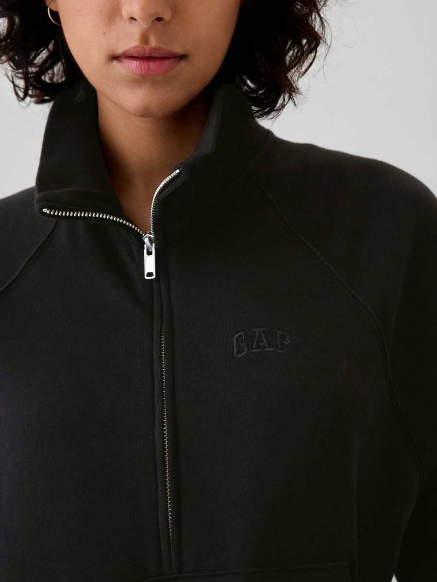 Felpa half-zip con ricamo logo Donna_3