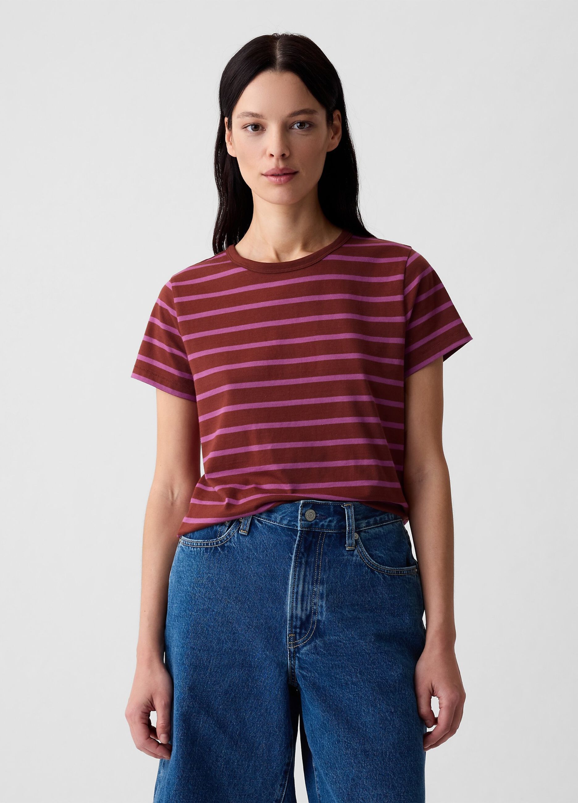 T-shirt in cotone bio con scollo rotondo_1