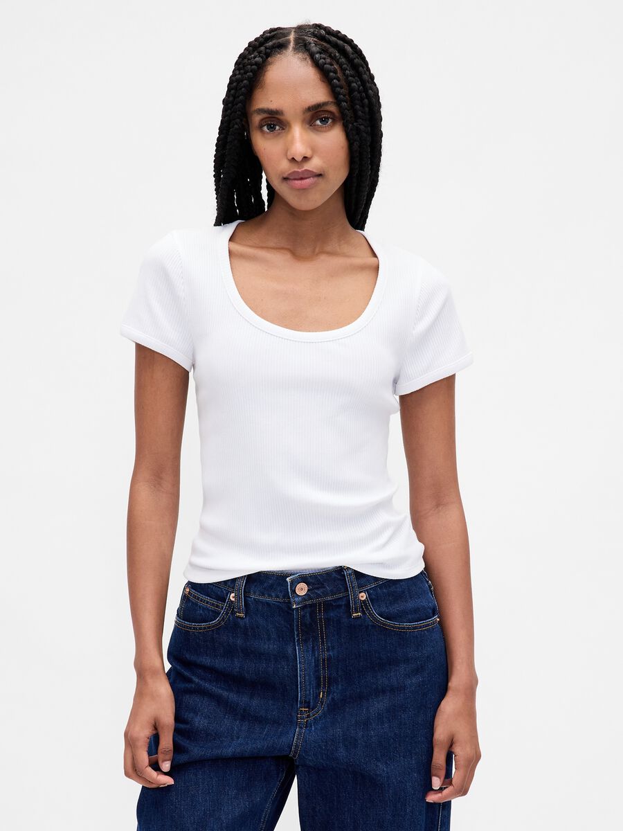 Stretch White T-shirt Woman_0