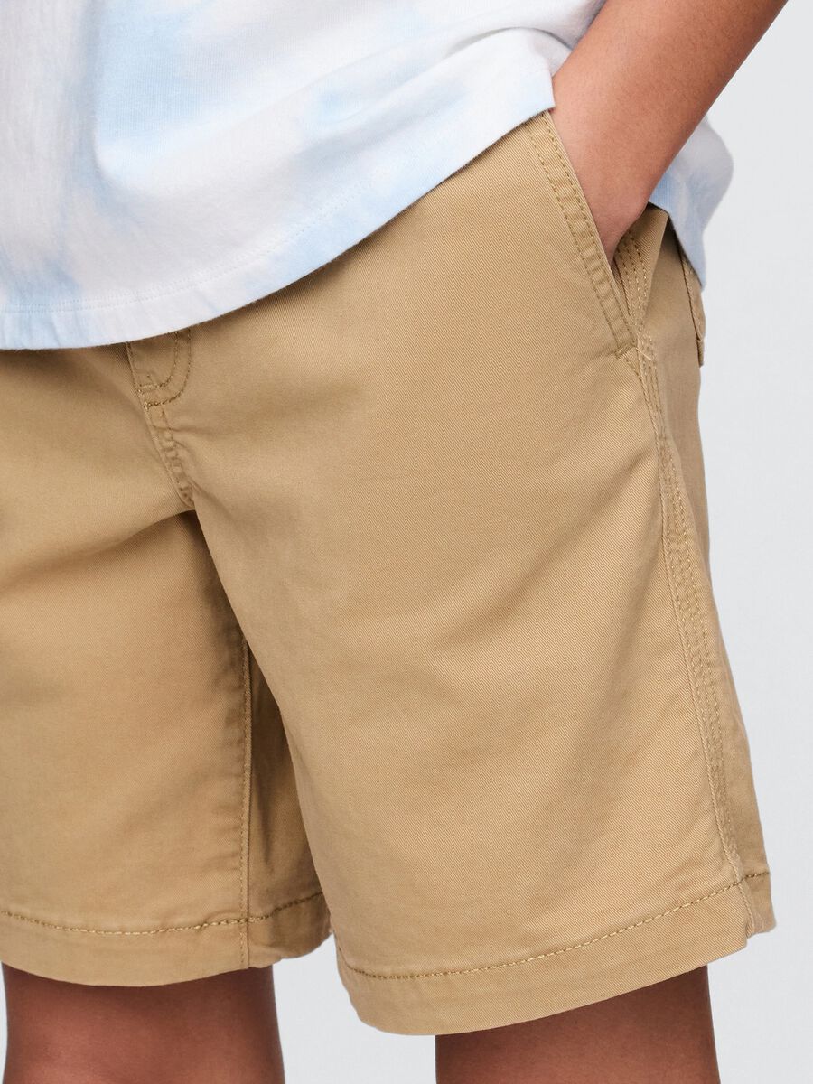 Shorts beige in cotone elasticizzato per ragazzi GAP Kids Bambino_3