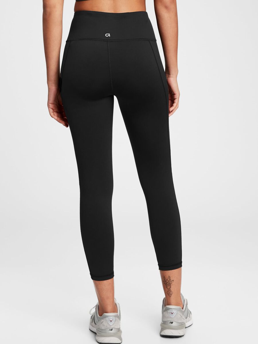 Solid colour high-rise leggings Woman_1