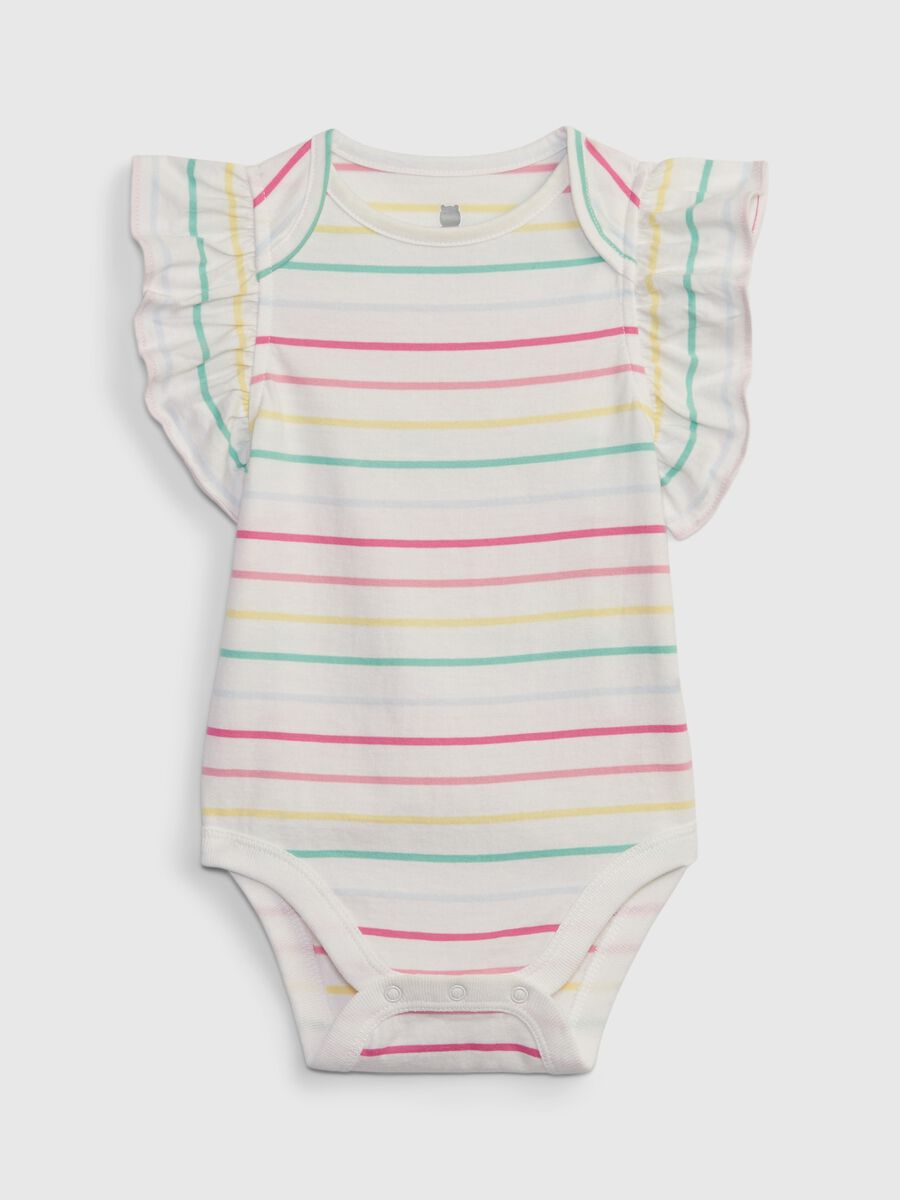 Organic cotton bodysuit with striped pattern Newborn_0