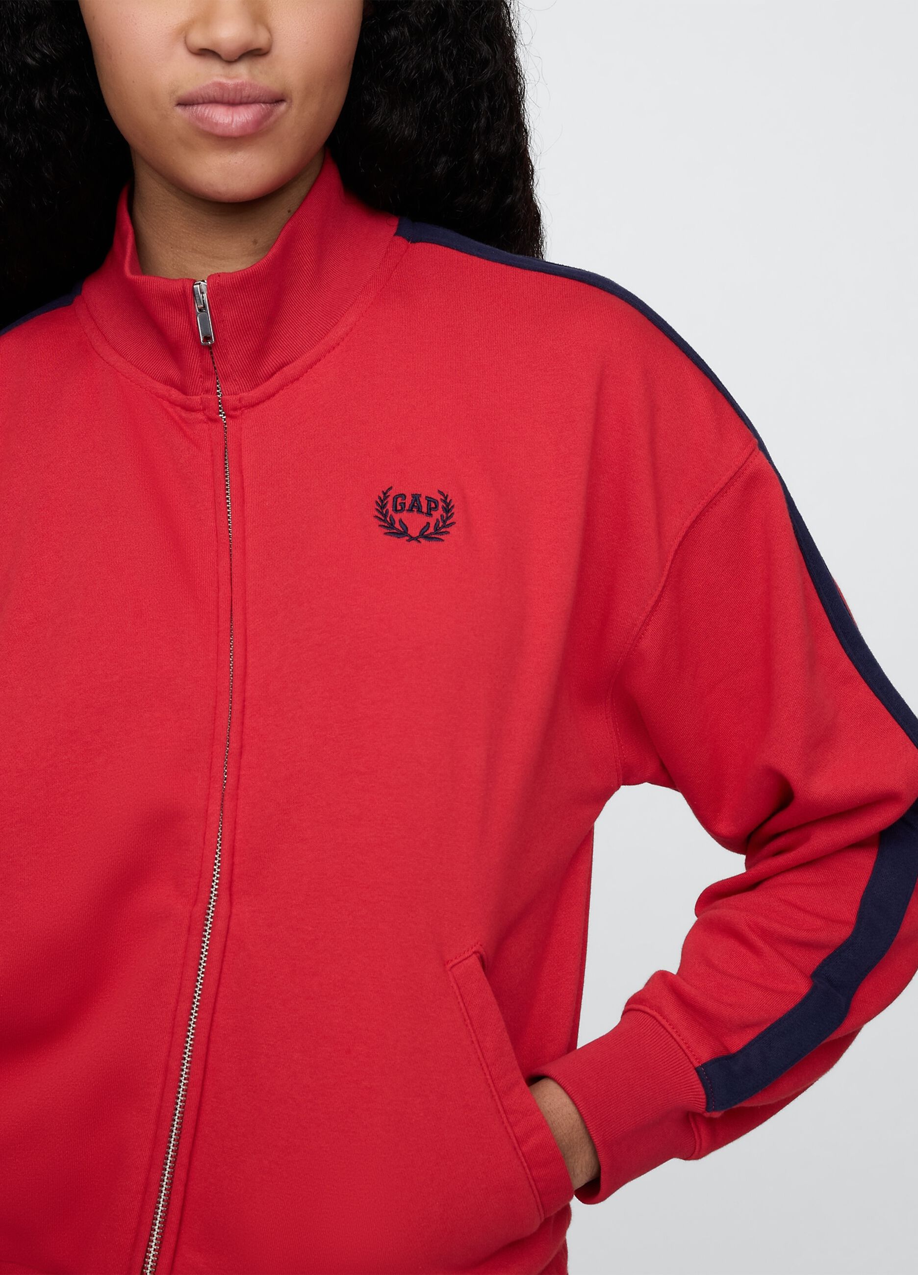 Felpa rossa con zip integrale Gap_3