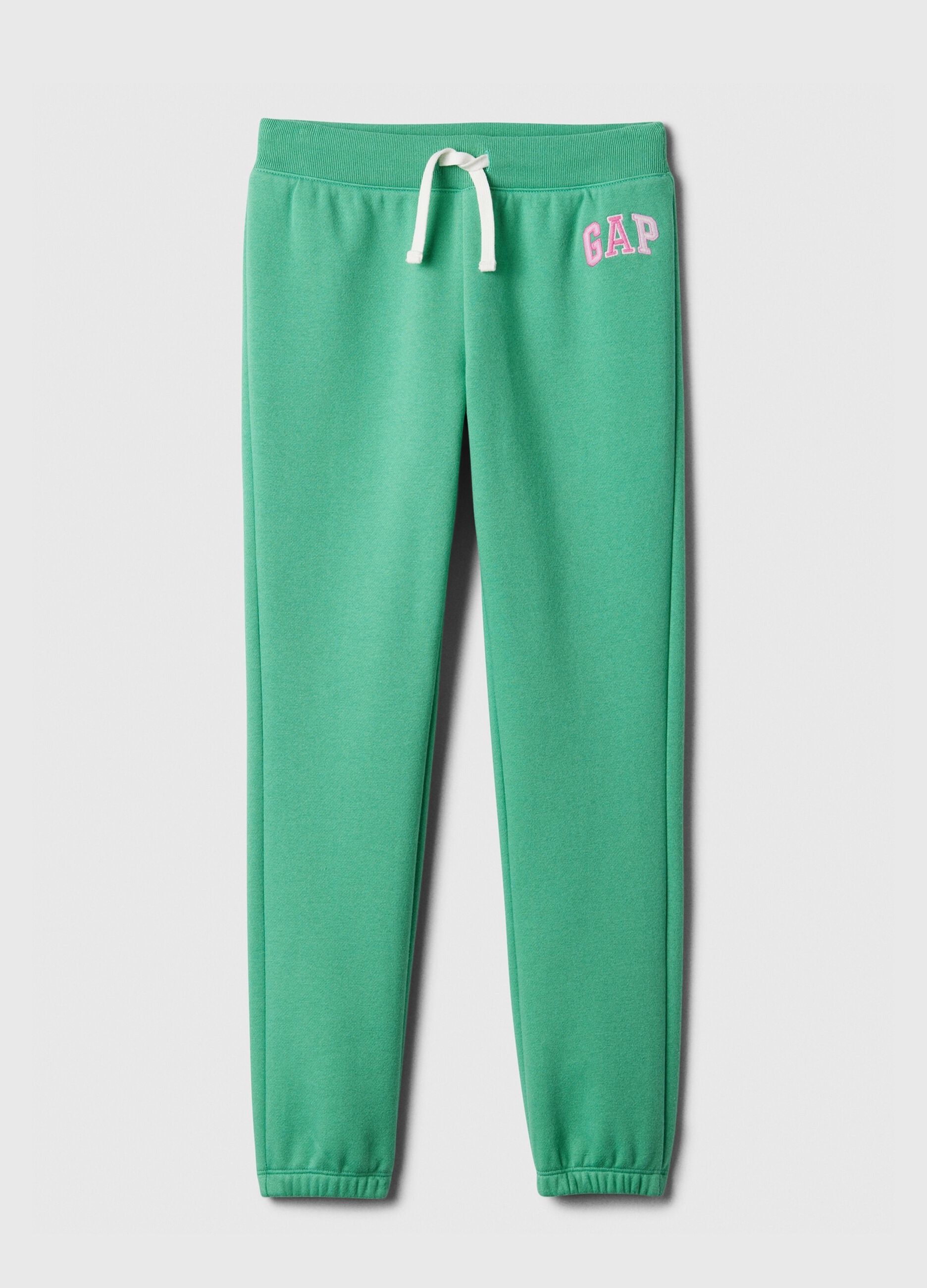 Joggers in felpa con coulisse e ricamo logo