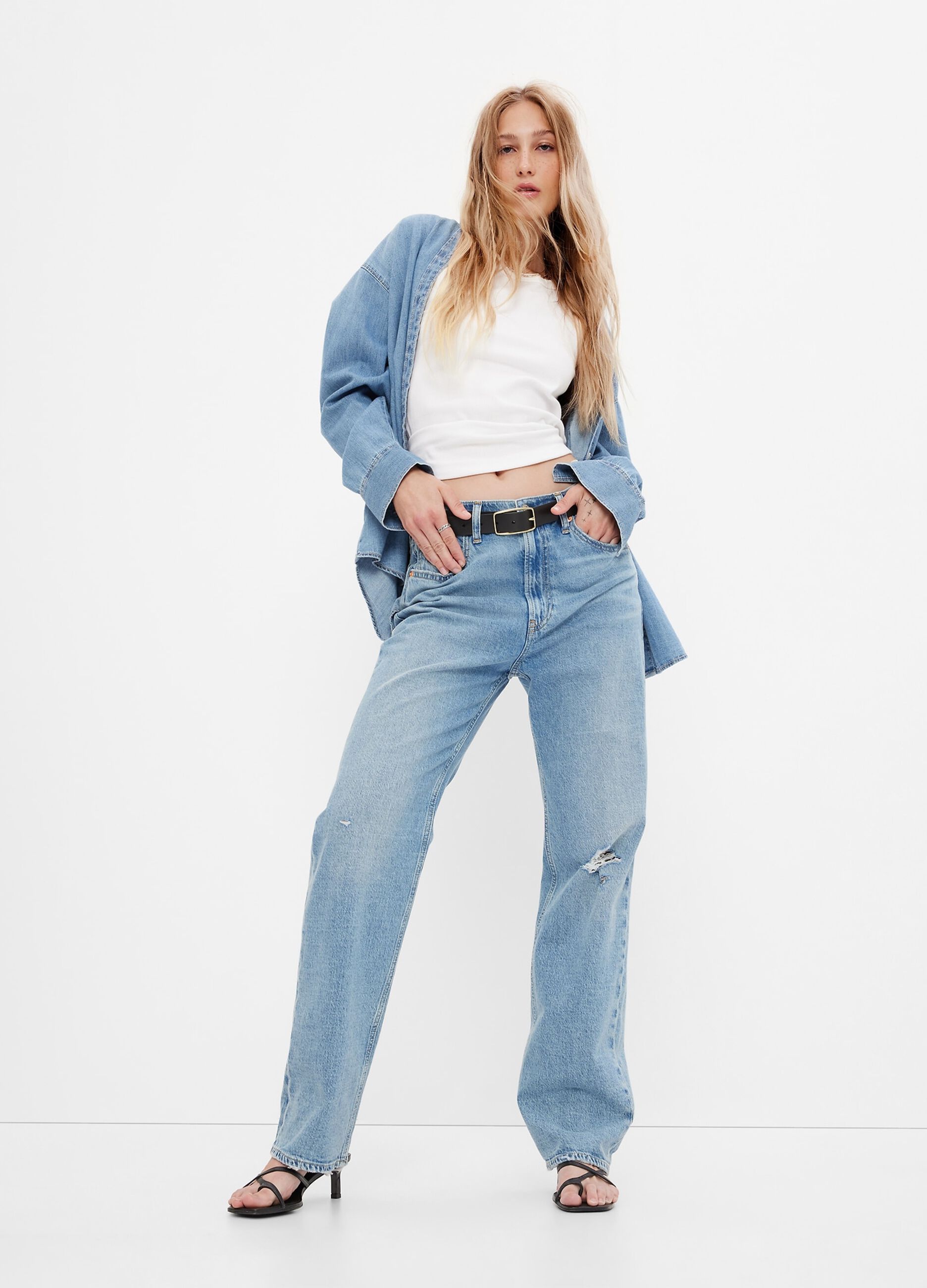 Jeans vita alta donne online